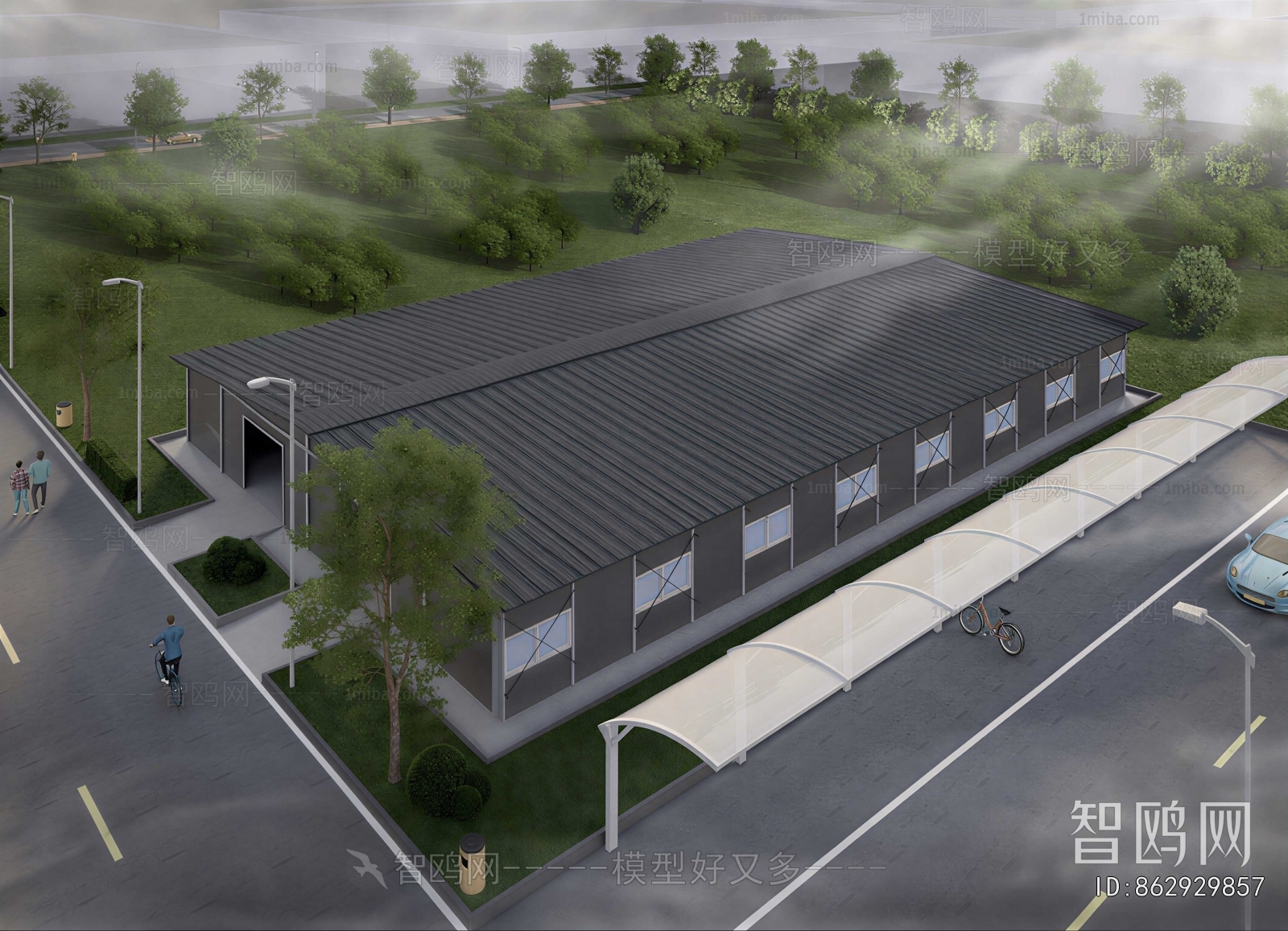 Modern Architectural Bird's-eye View Planning