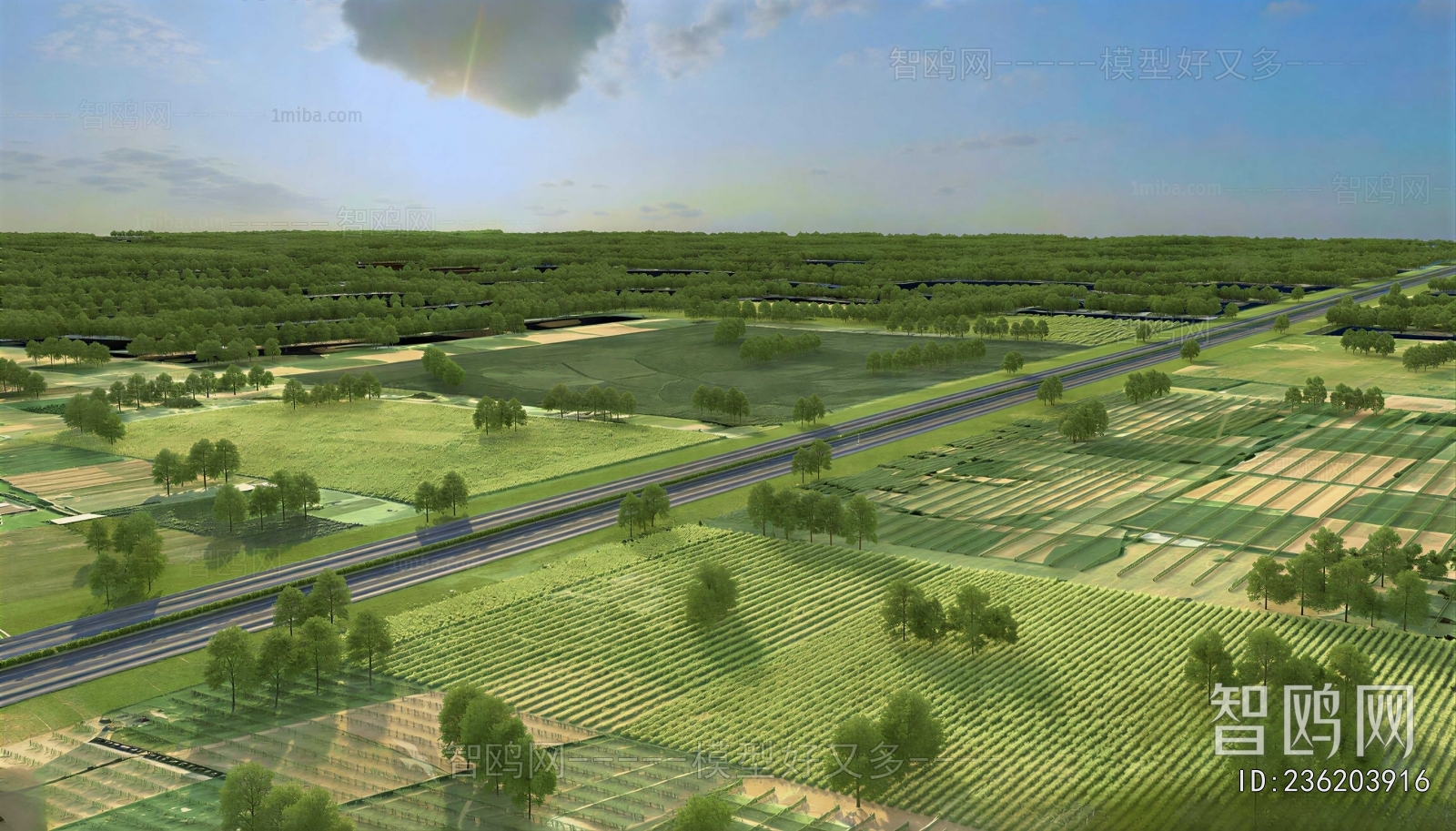 Modern Architectural Bird's-eye View Planning