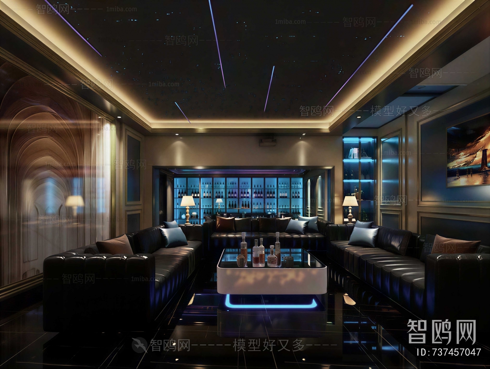 Simple European Style Audiovisual Room