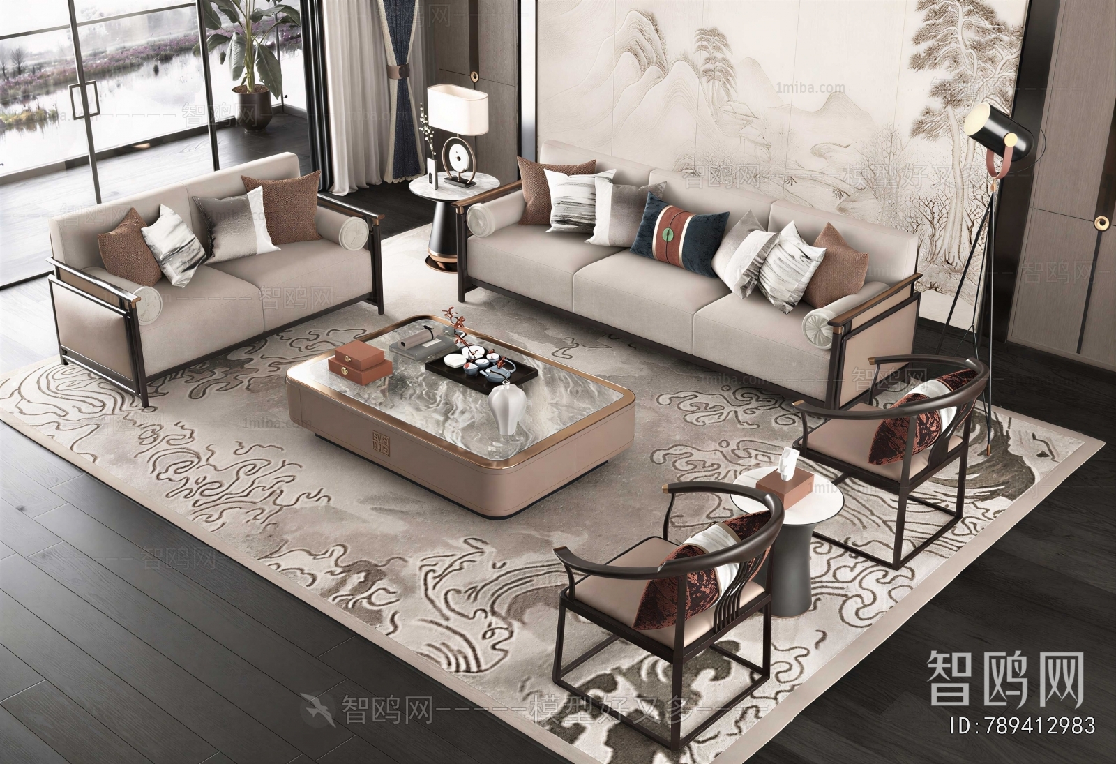 New Chinese Style Sofa Combination