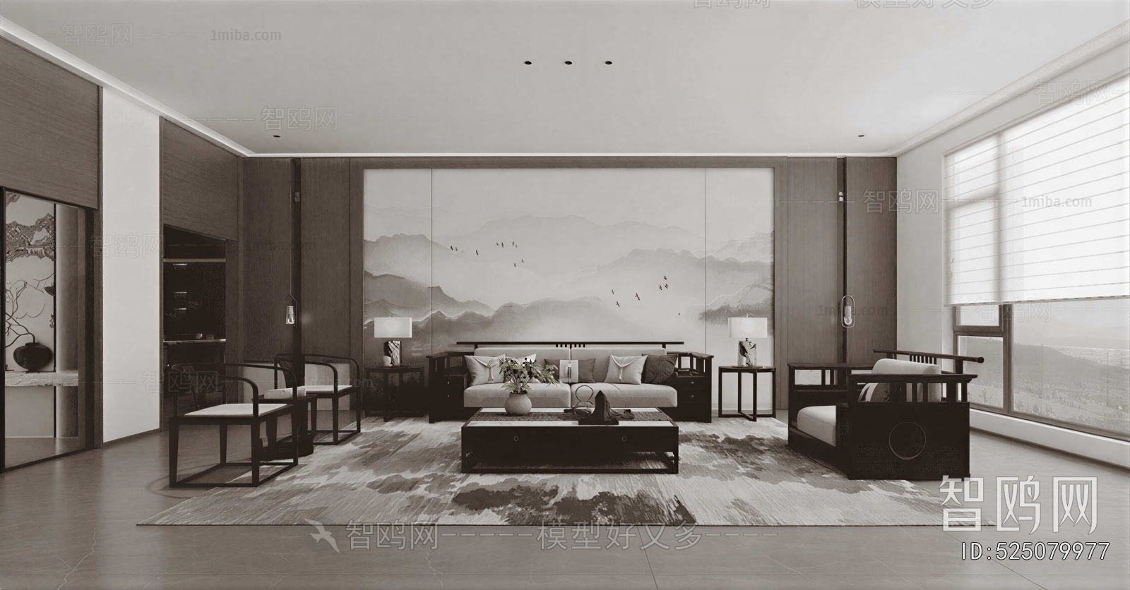 New Chinese Style A Living Room