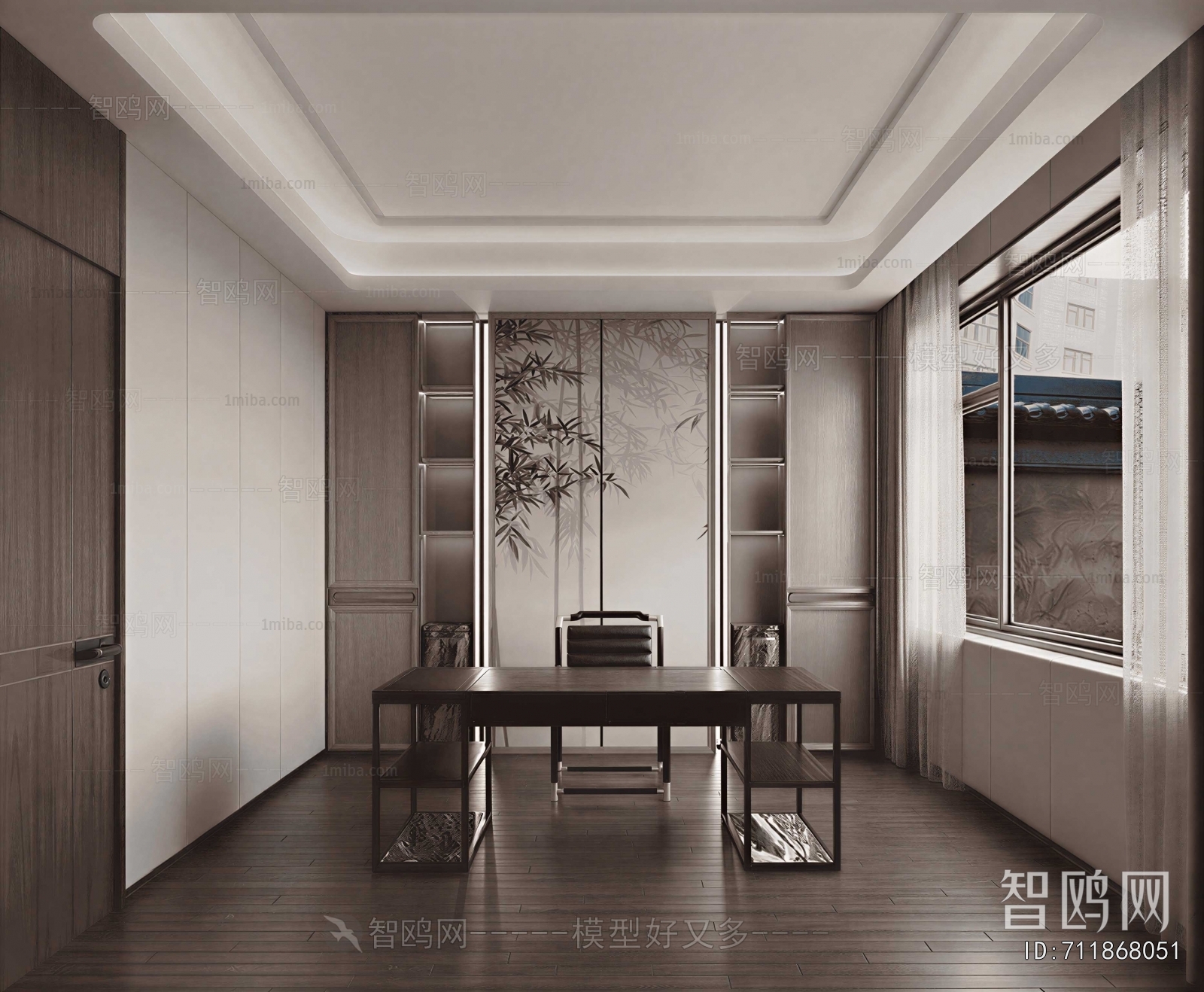 New Chinese Style Study Space