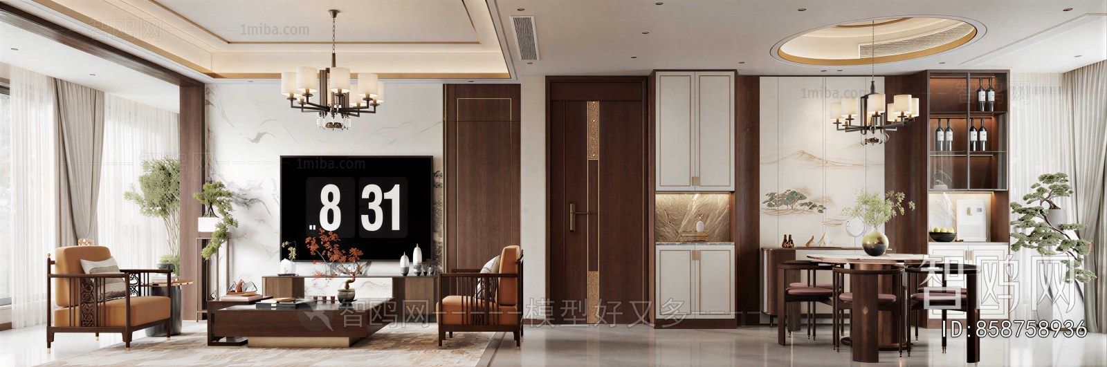 New Chinese Style A Living Room