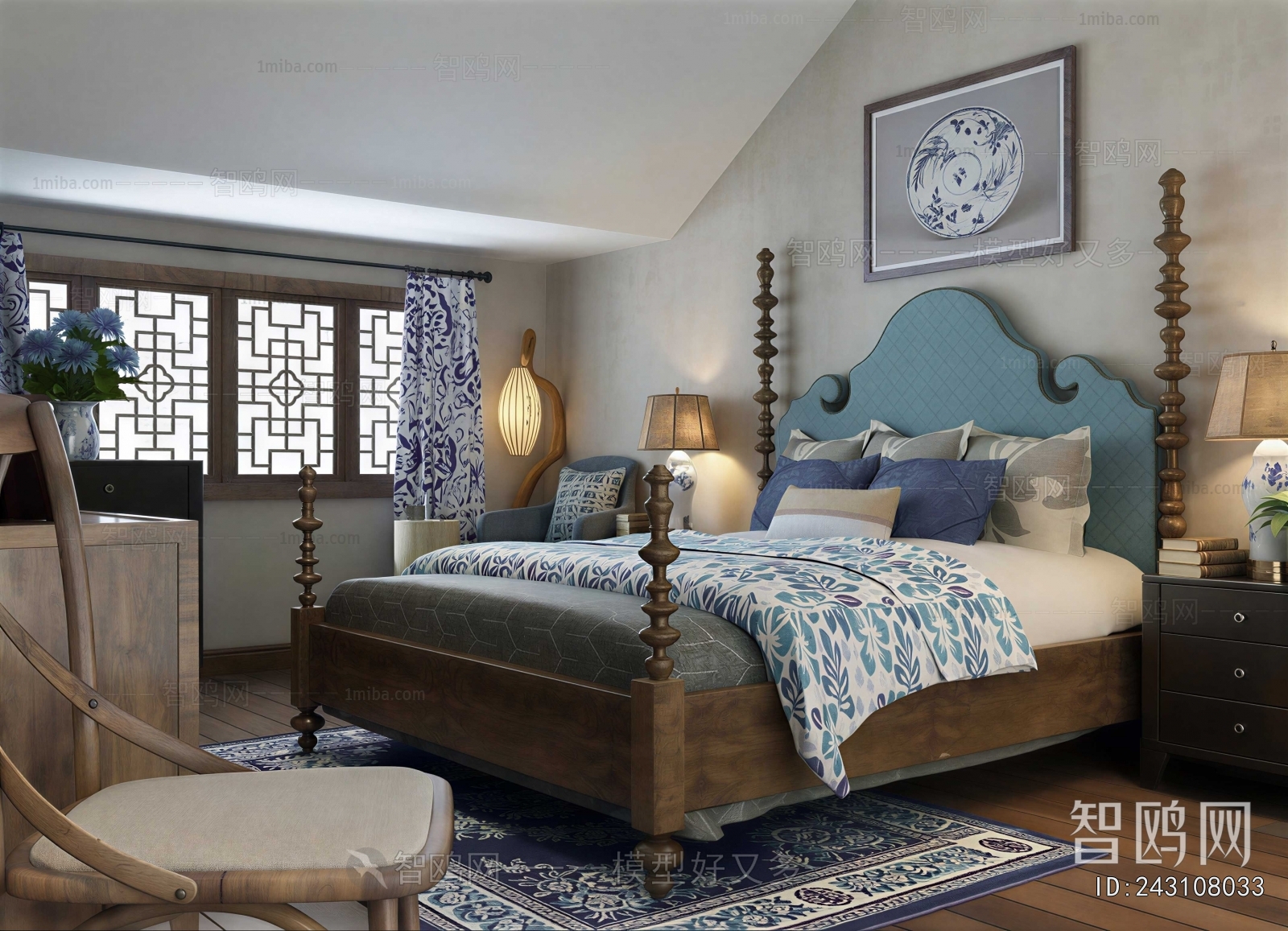 New Chinese Style Bedroom
