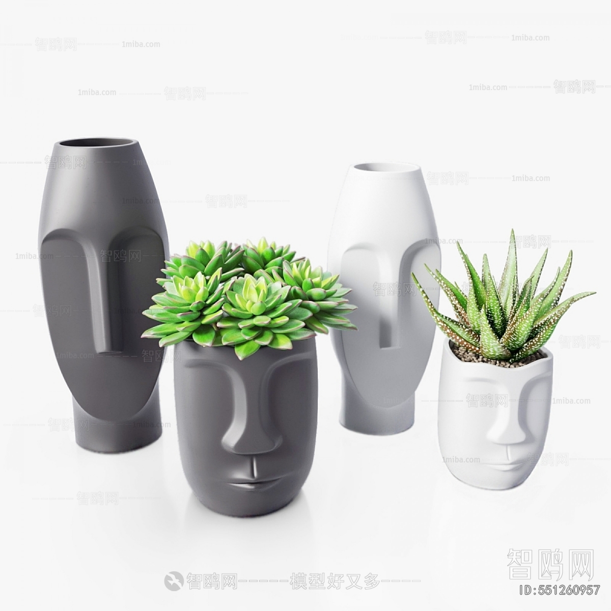 Modern Potted Green Plant