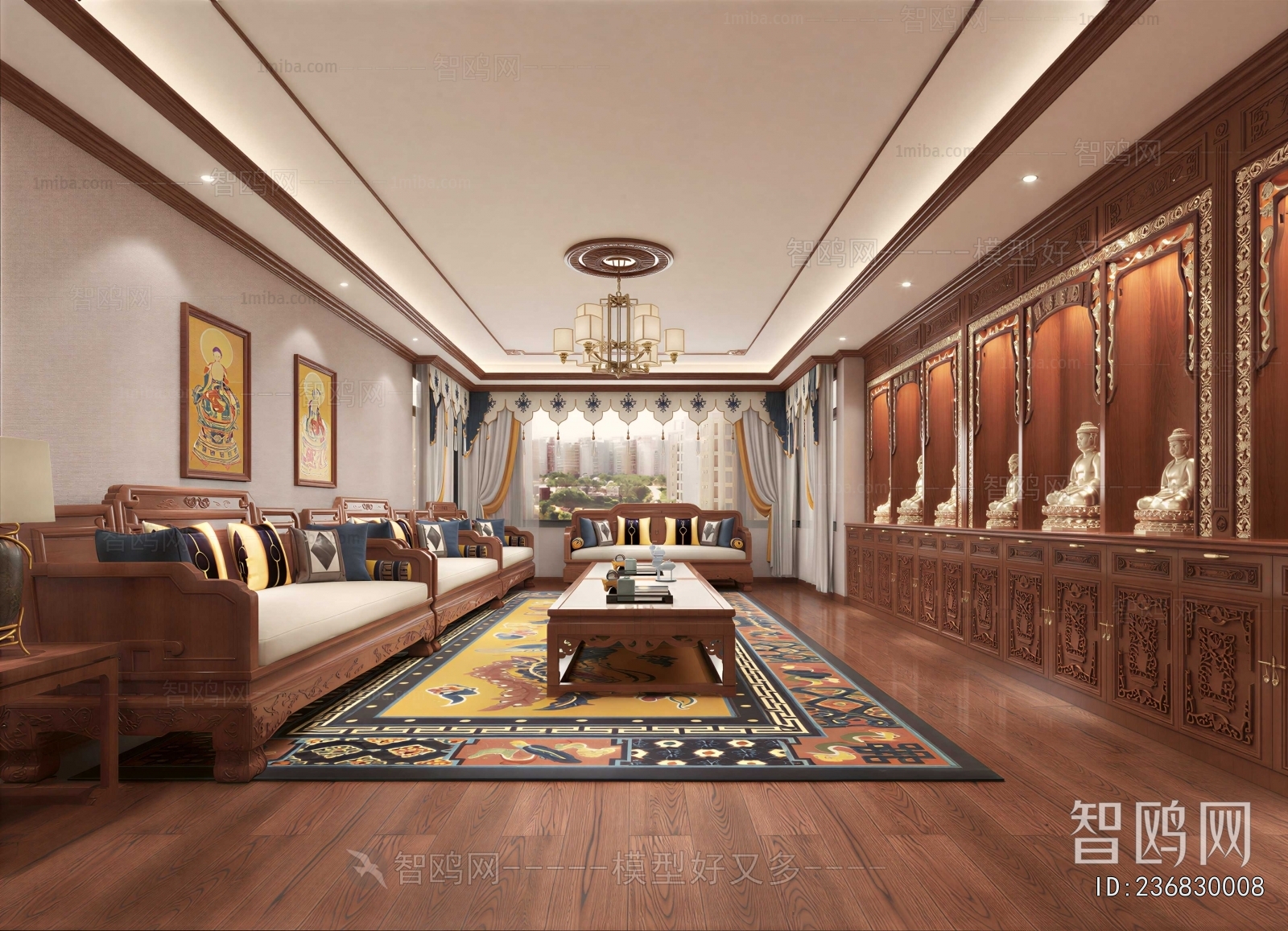 New Chinese Style A Living Room