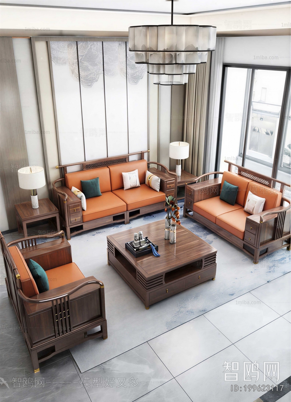 New Chinese Style Sofa Combination