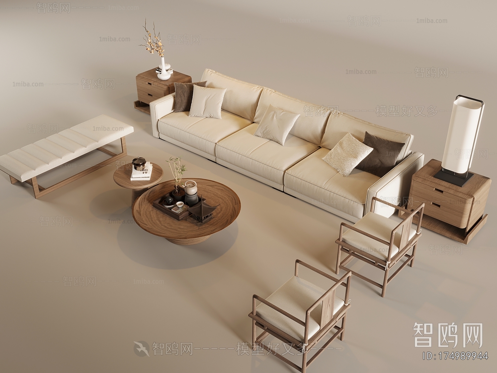 New Chinese Style Sofa Combination