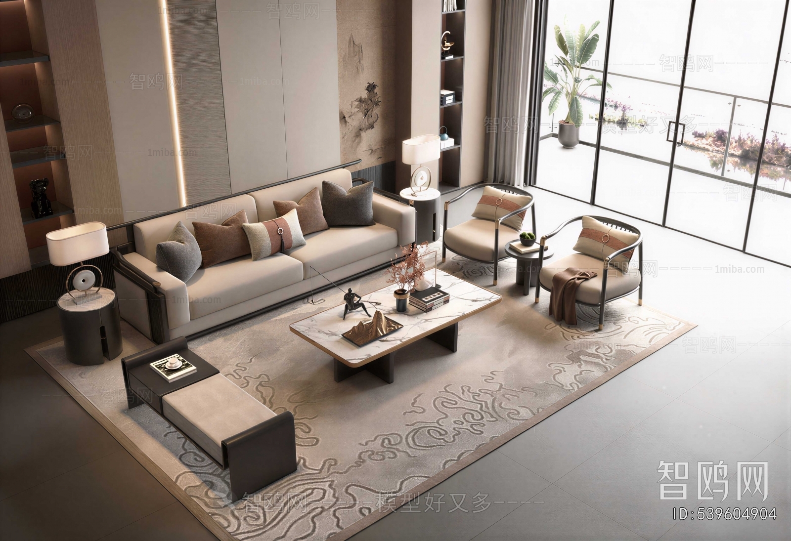 New Chinese Style Sofa Combination