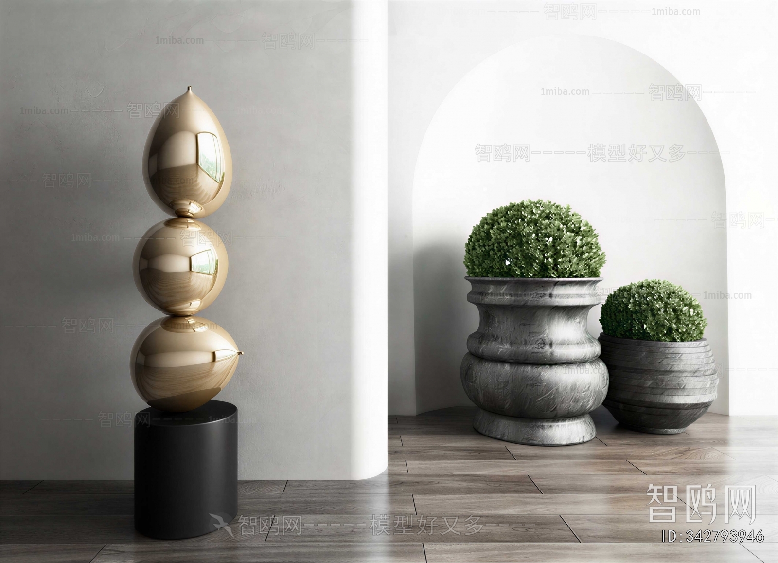 Modern Ground Green Plant Potted Plants