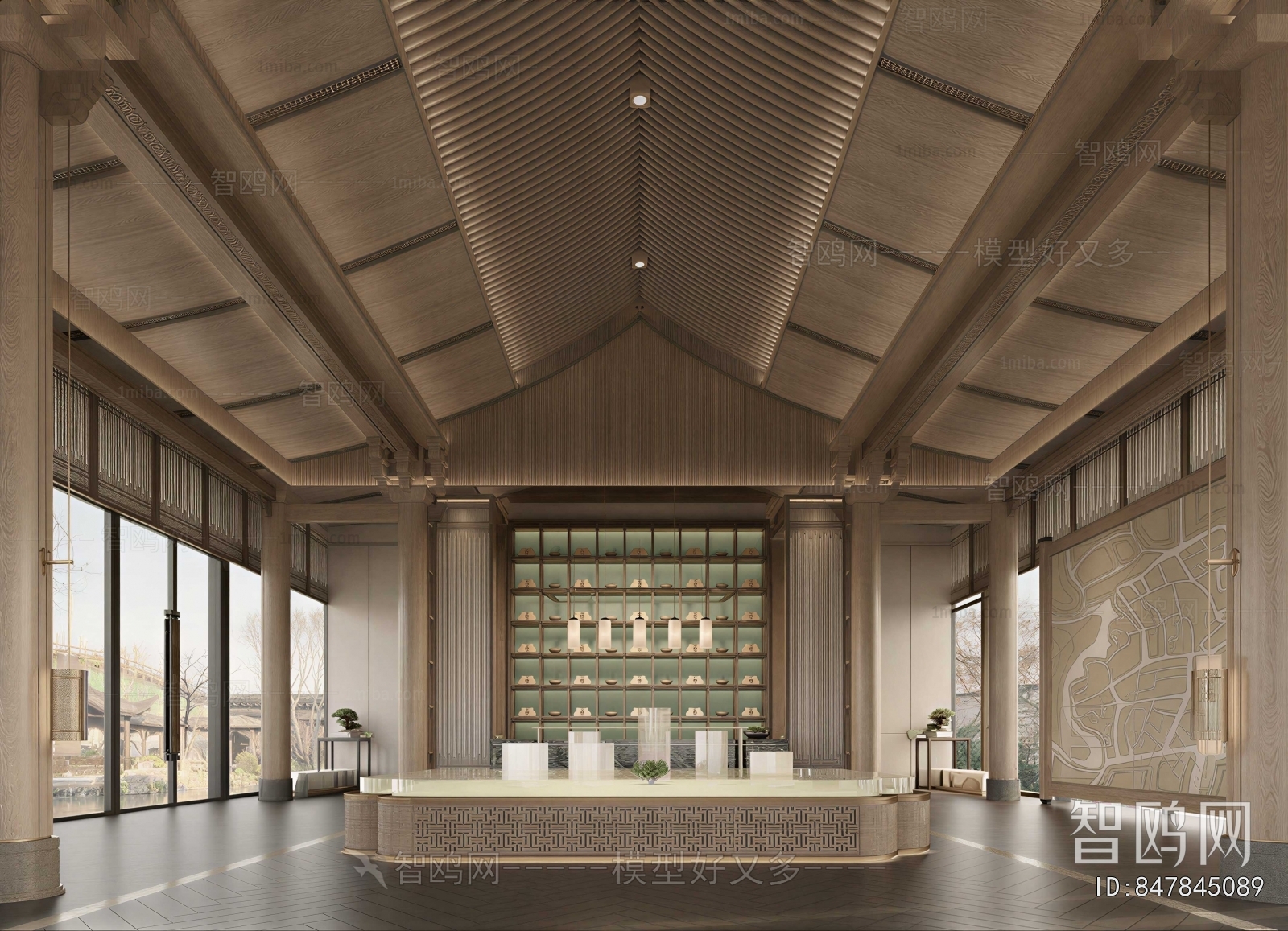New Chinese Style Real Estate Sales Office