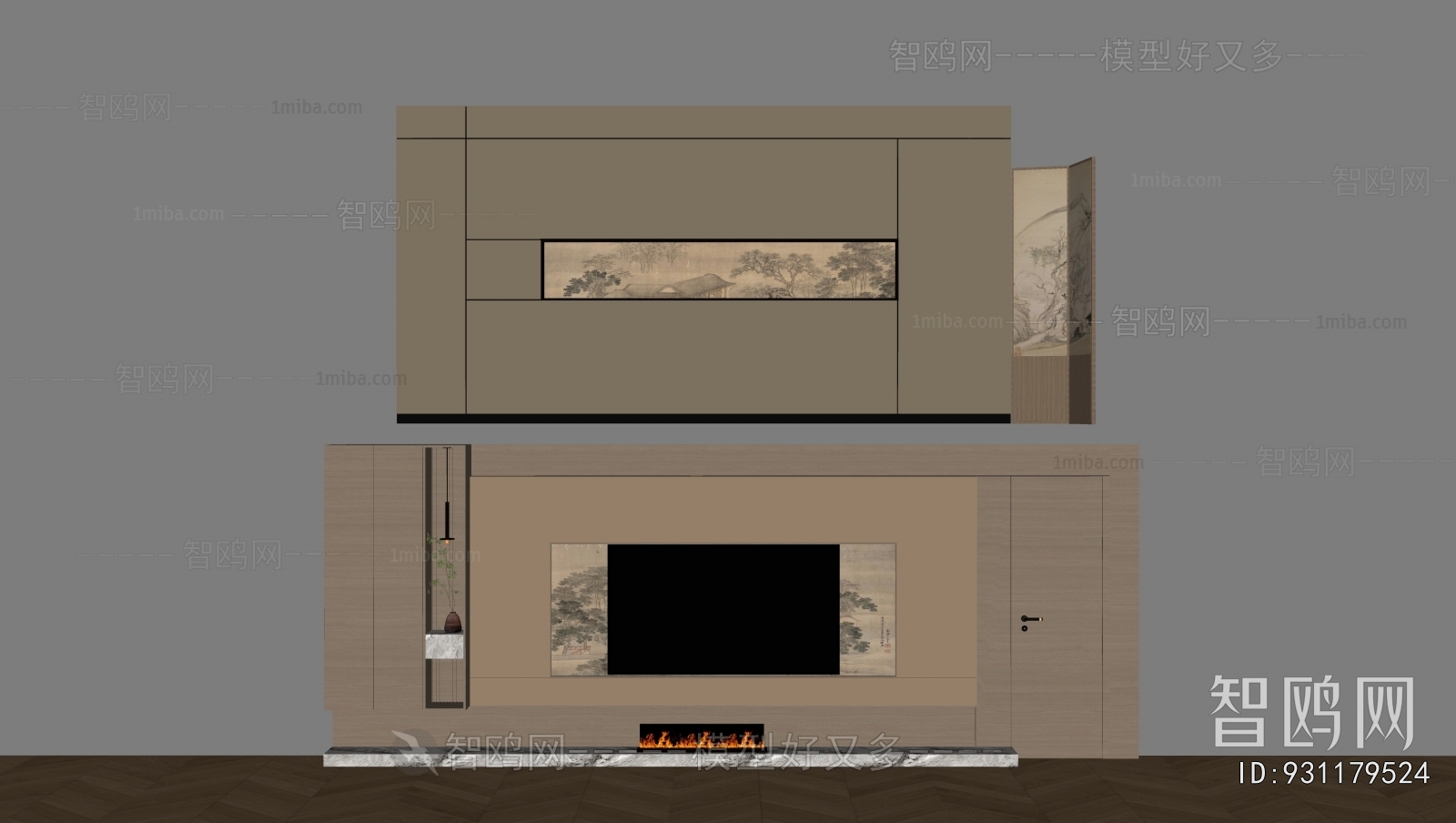 New Chinese Style TV Wall