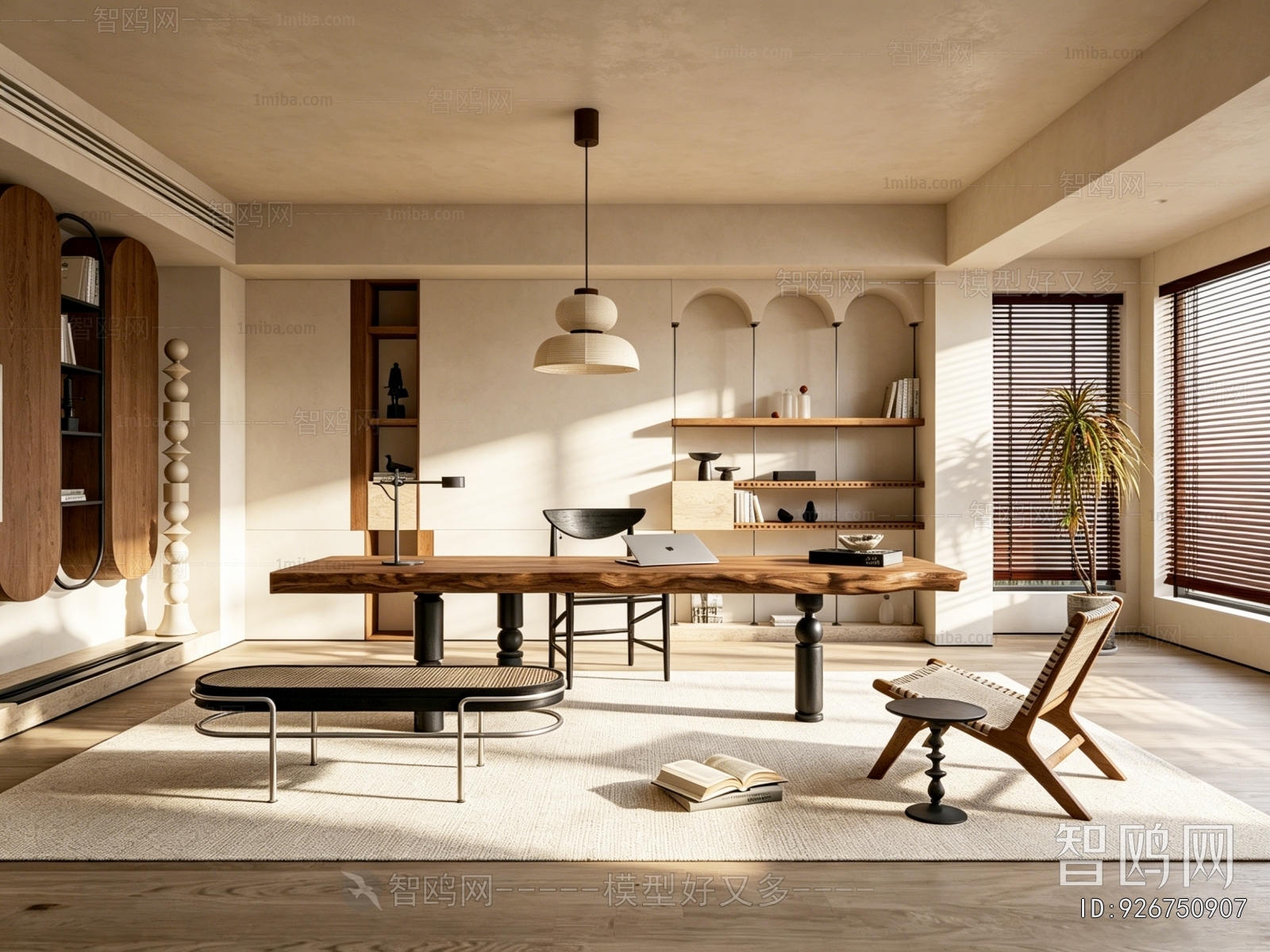 Wabi-sabi Style Study Space