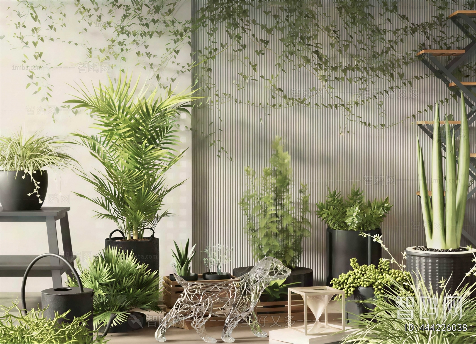 Modern Ground Green Plant Potted Plants