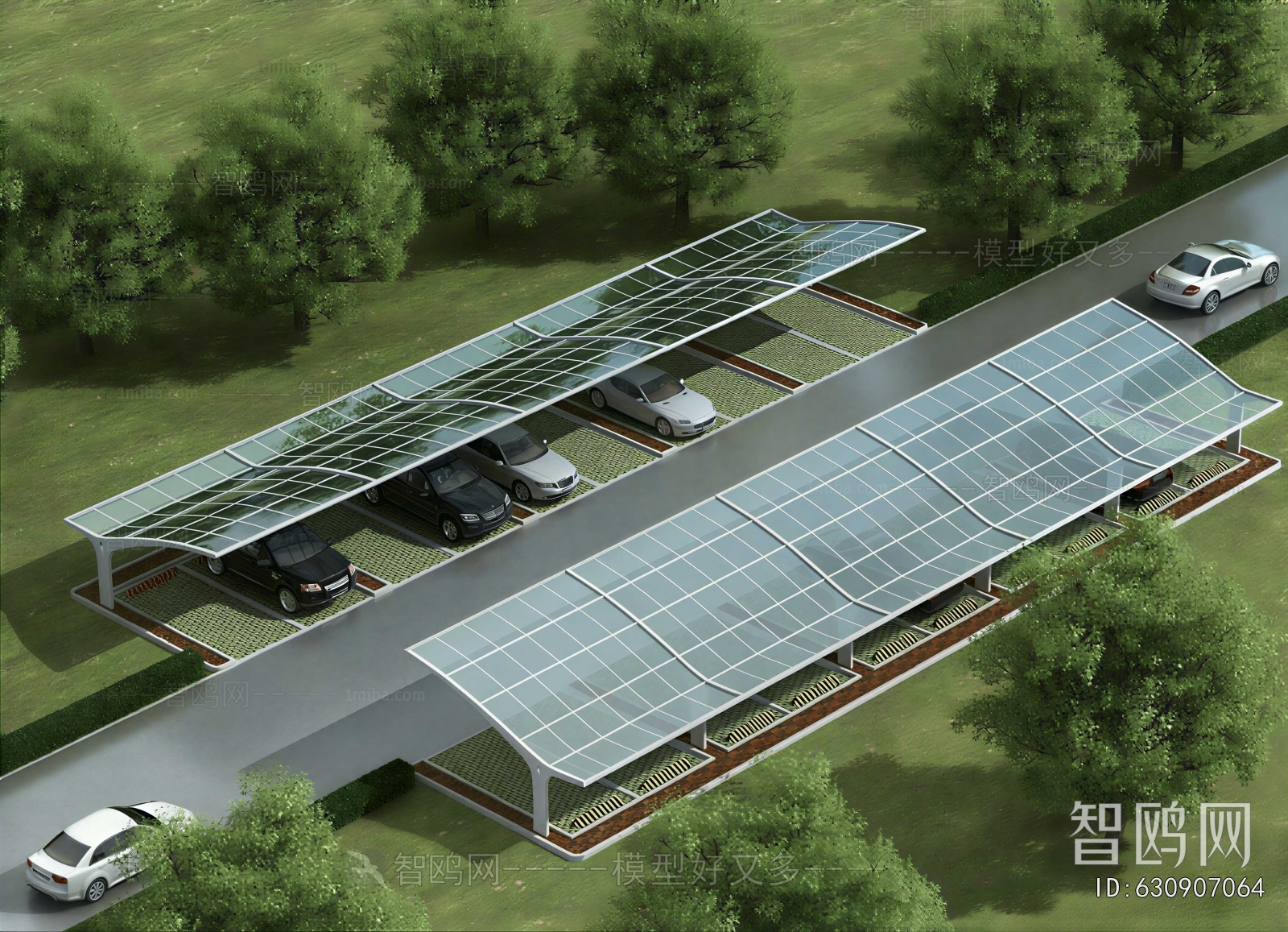 Modern Outdoor Parking Lot