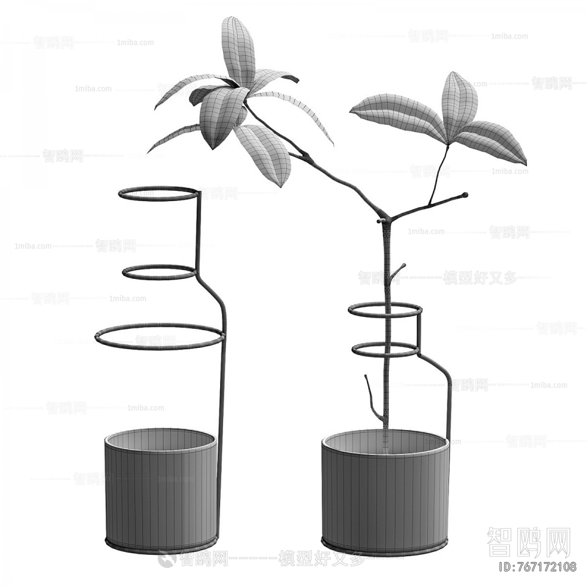 Modern Ground Green Plant Potted Plants