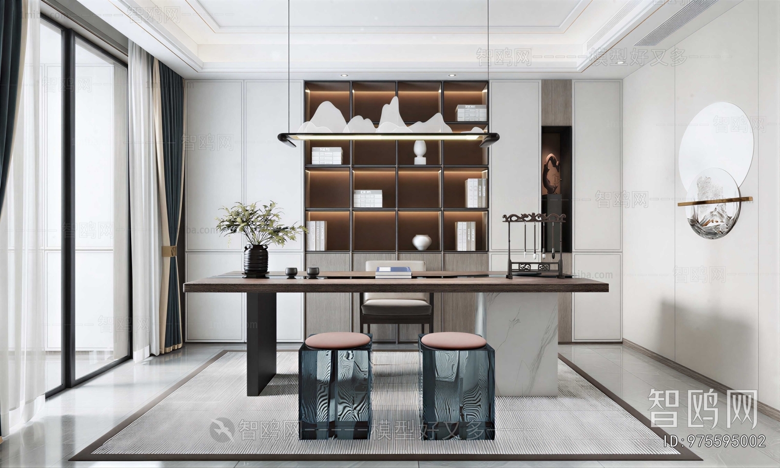 New Chinese Style Study Space