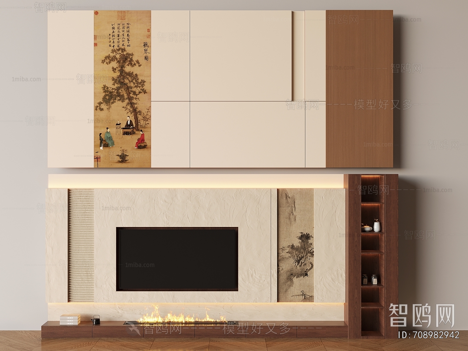 New Chinese Style TV Wall
