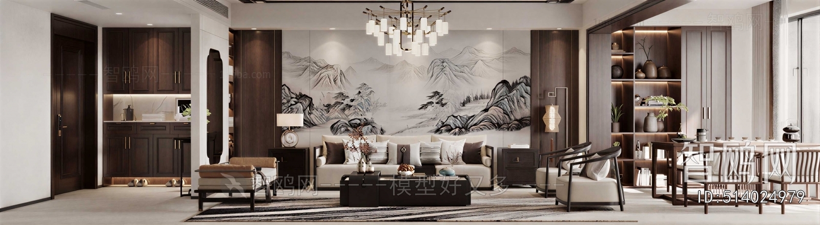 New Chinese Style A Living Room