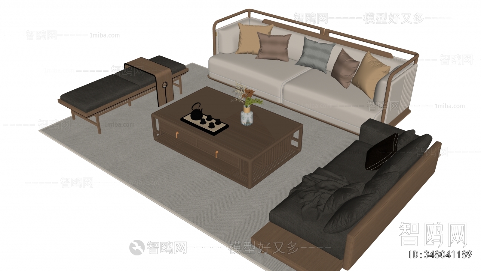 New Chinese Style Sofa Combination