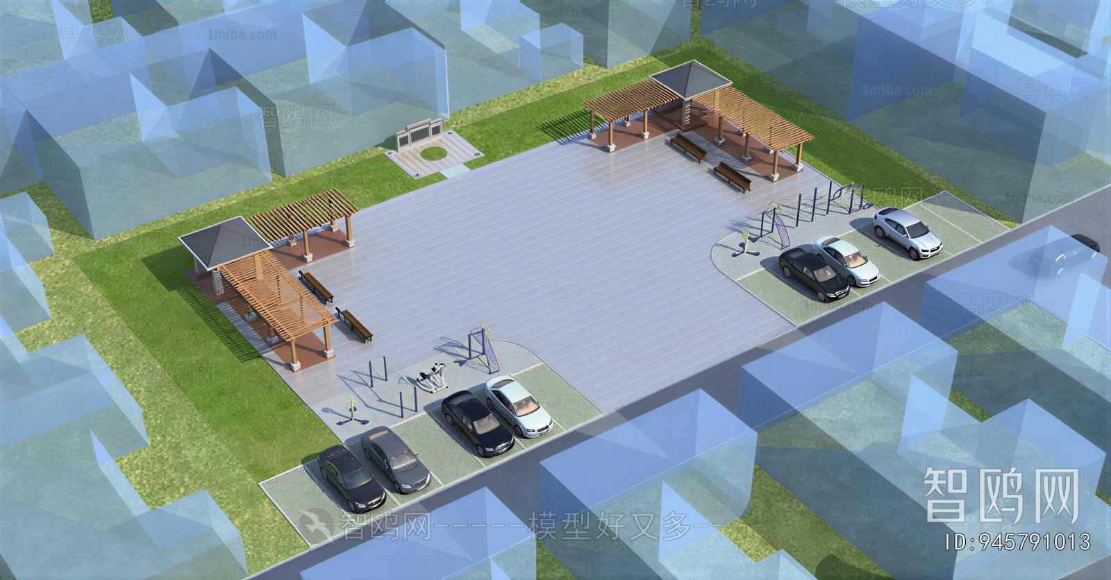 Modern Outdoor Parking Lot
