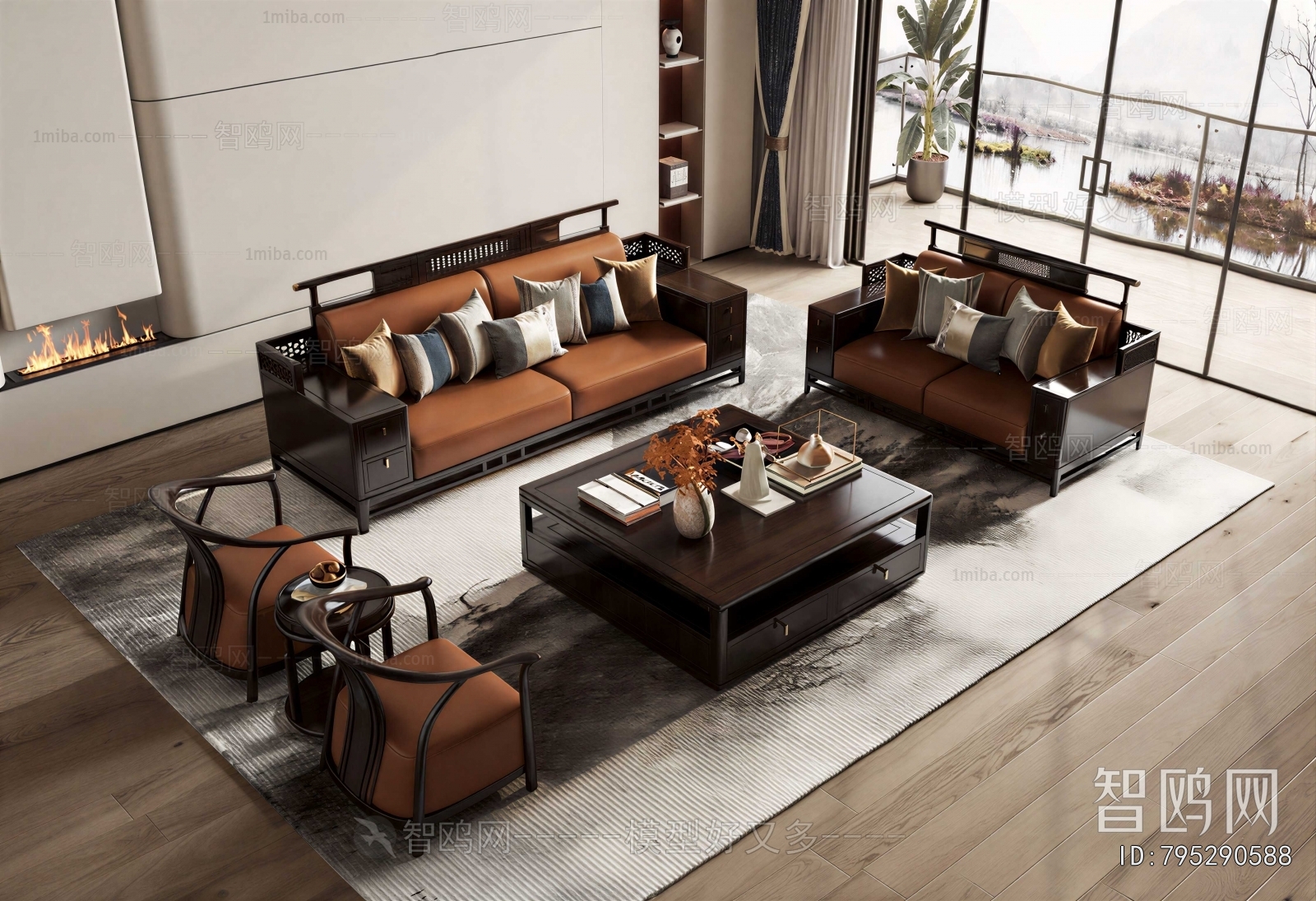 New Chinese Style Sofa Combination