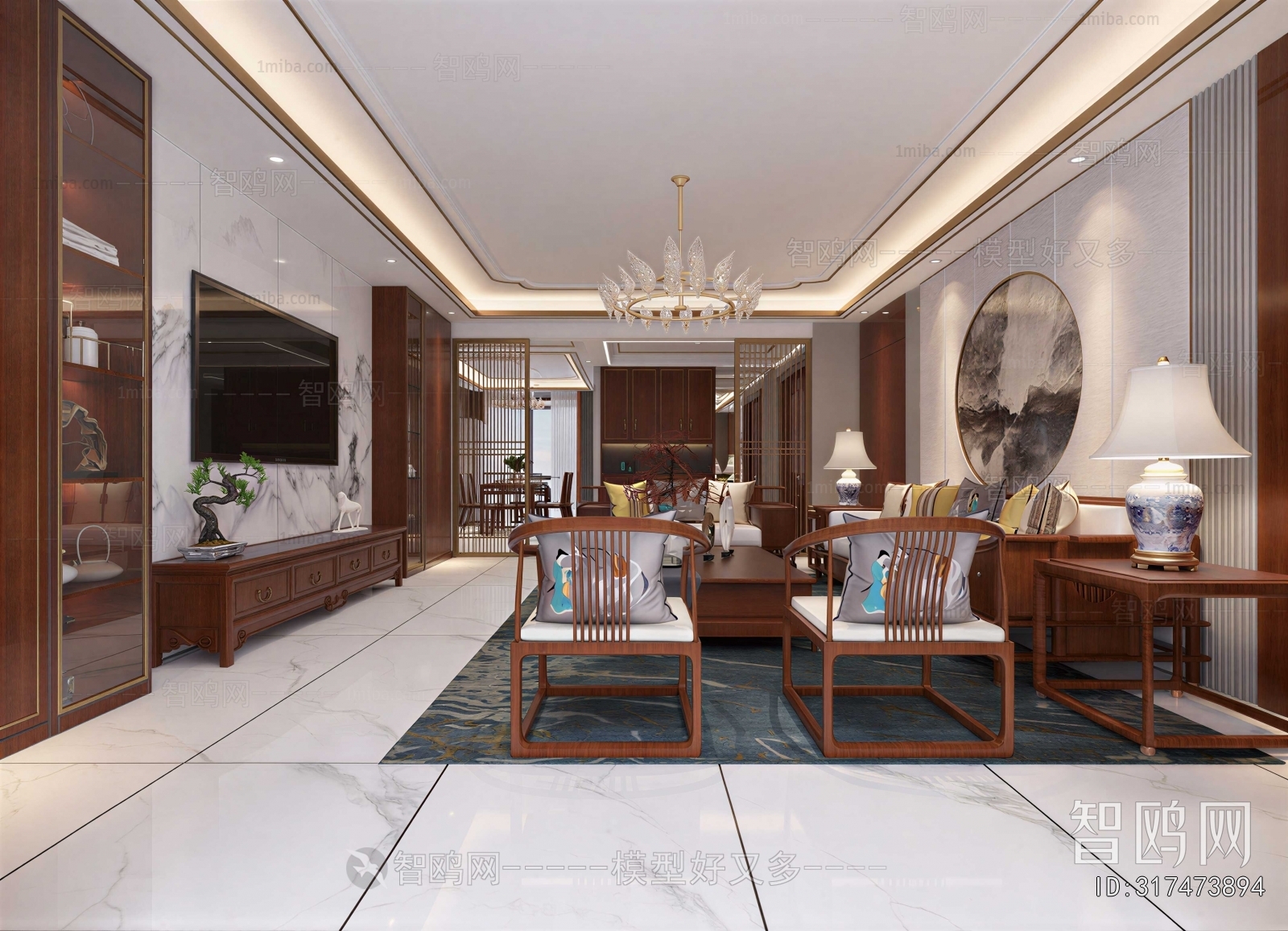 New Chinese Style A Living Room