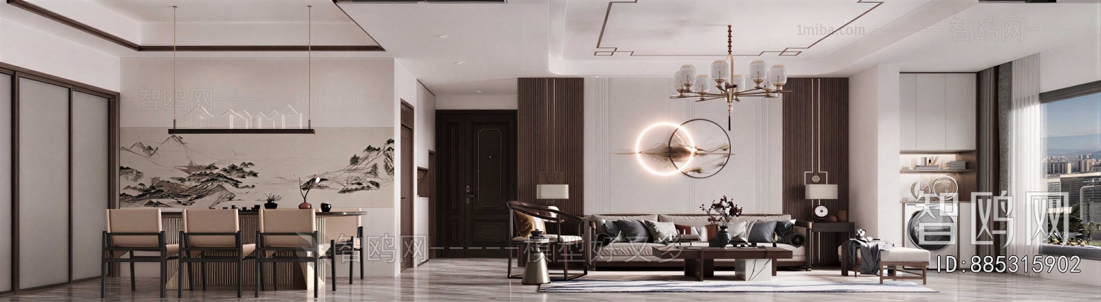 New Chinese Style A Living Room
