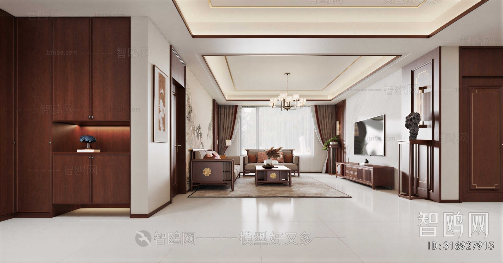 New Chinese Style A Living Room