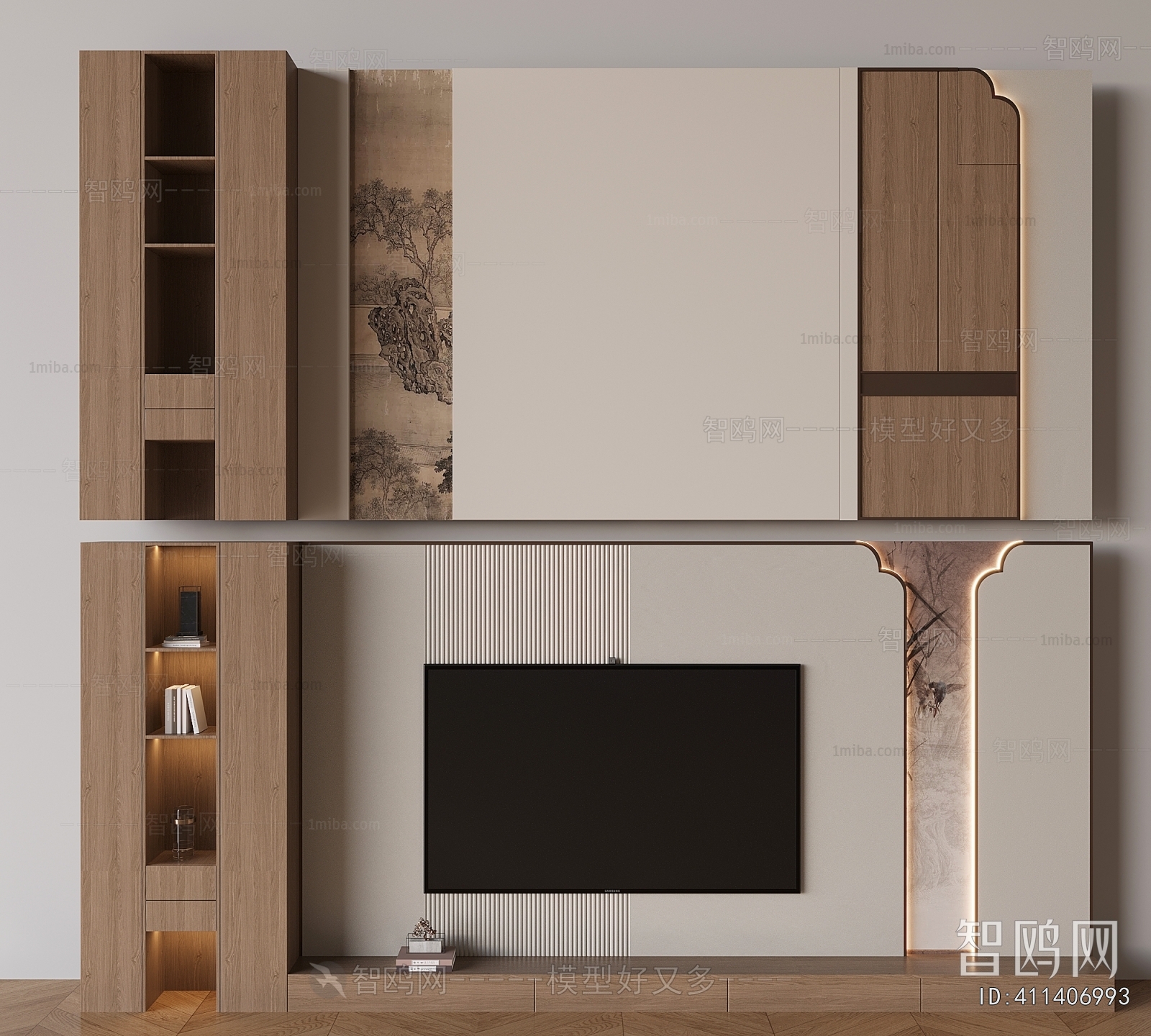 New Chinese Style TV Wall