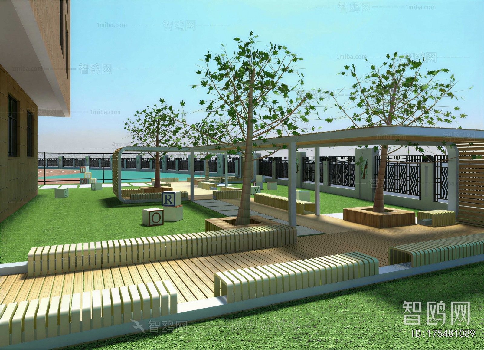 Modern Outdoor Space In Kindergarten