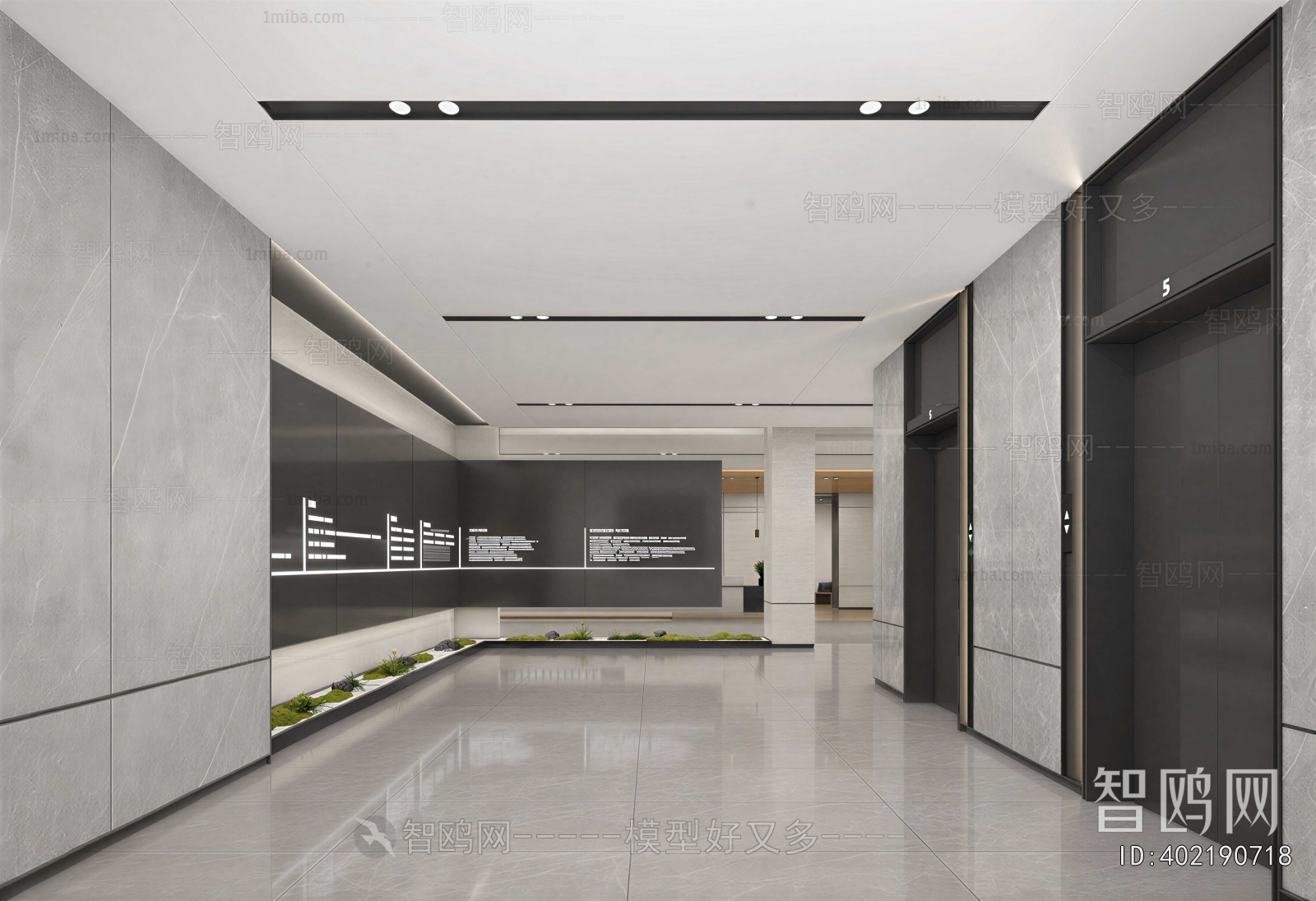 Modern Office Elevator Hall
