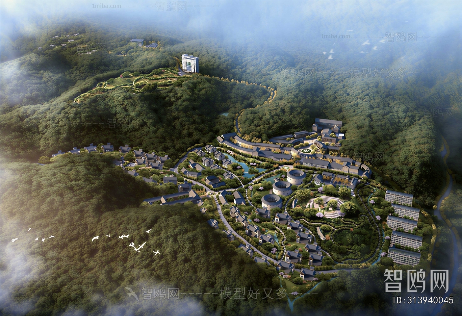 Modern Architectural Bird's-eye View Planning