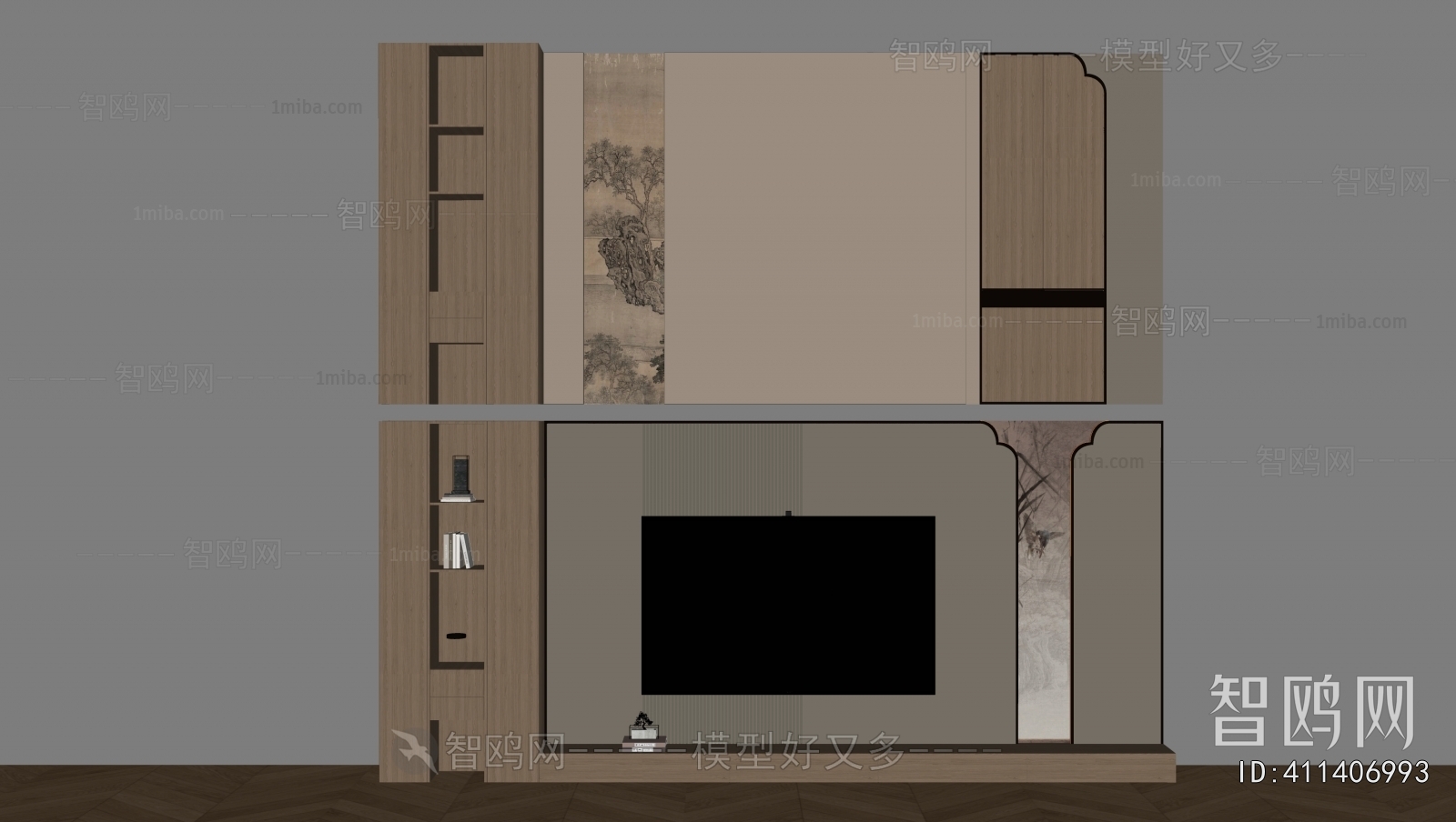 New Chinese Style TV Wall