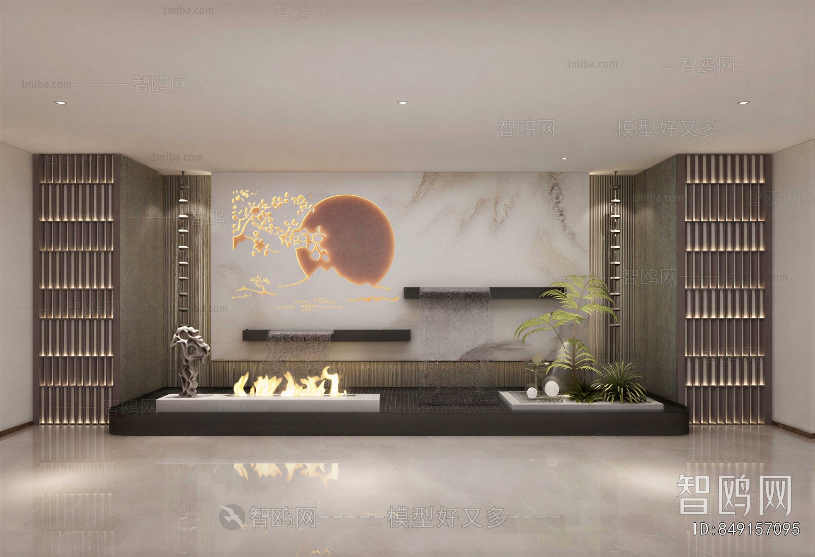 New Chinese Style Rockery Waterscape