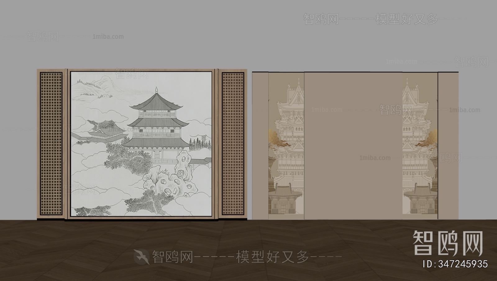 New Chinese Style TV Wall