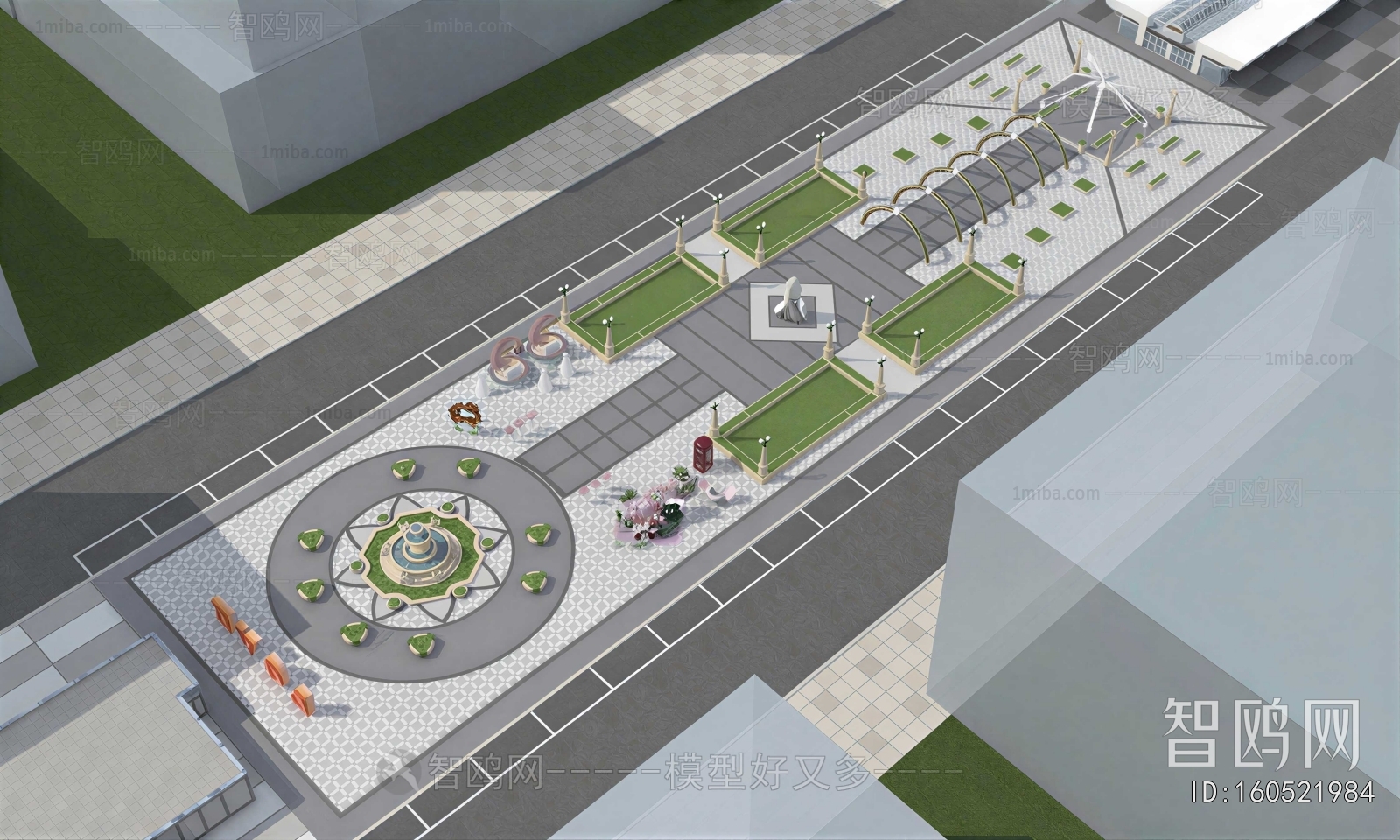Modern Architectural Bird's-eye View Planning