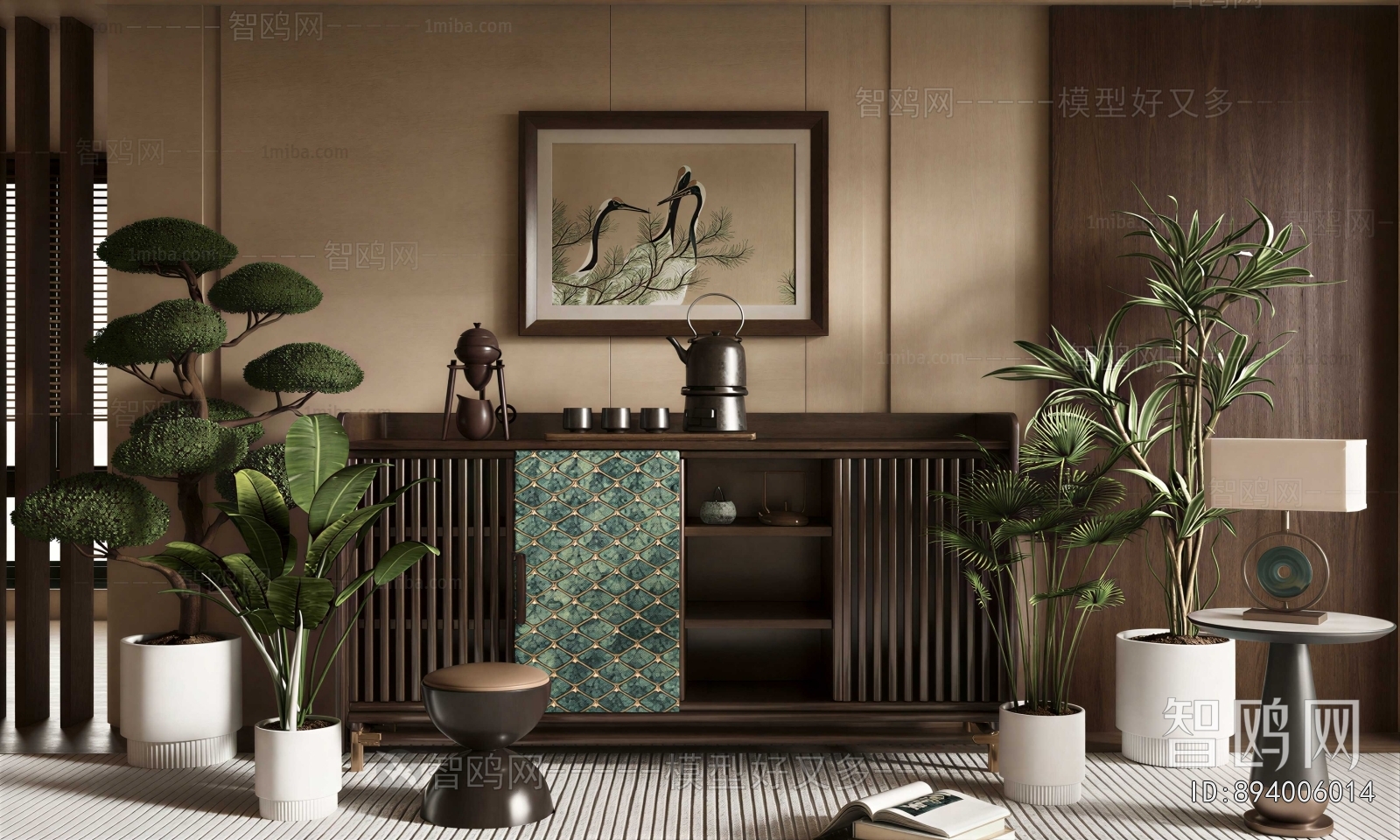 New Chinese Style Side Cabinet