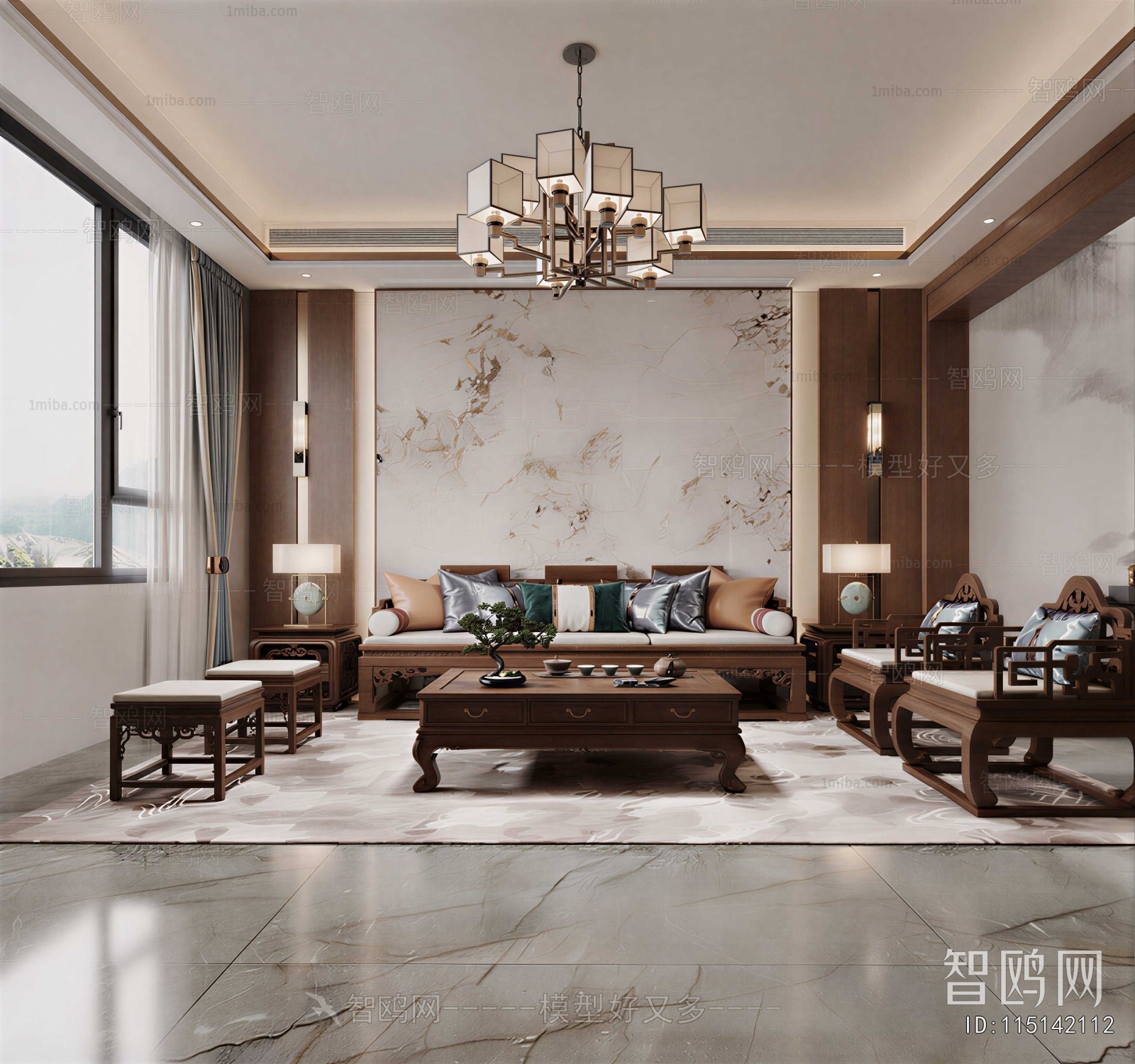 New Chinese Style A Living Room