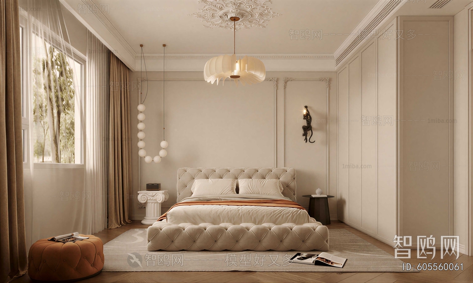 Simple European Style Bedroom