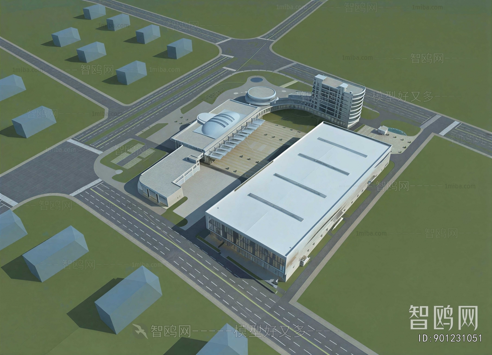 Modern Architectural Bird's-eye View Planning