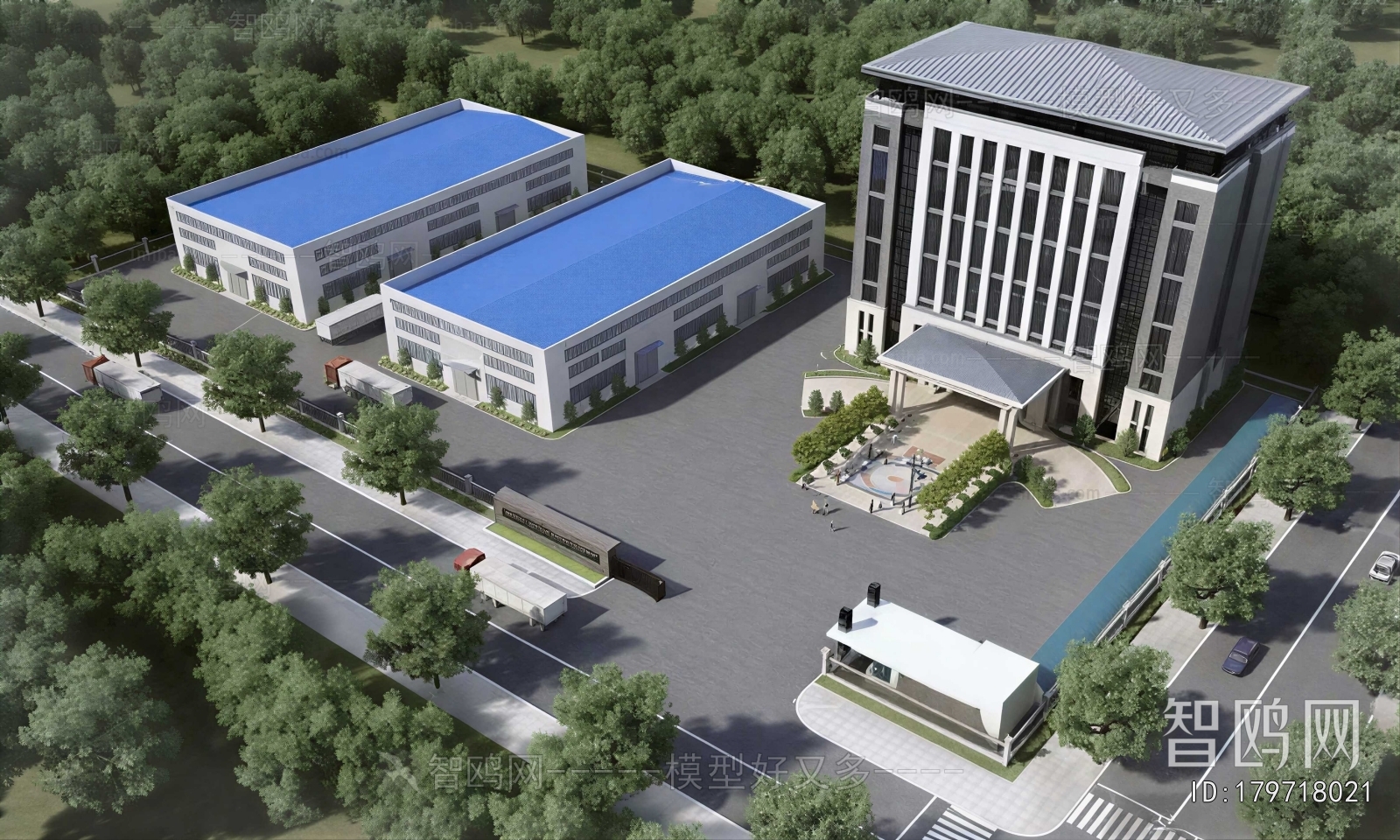 Modern Architectural Bird's-eye View Planning