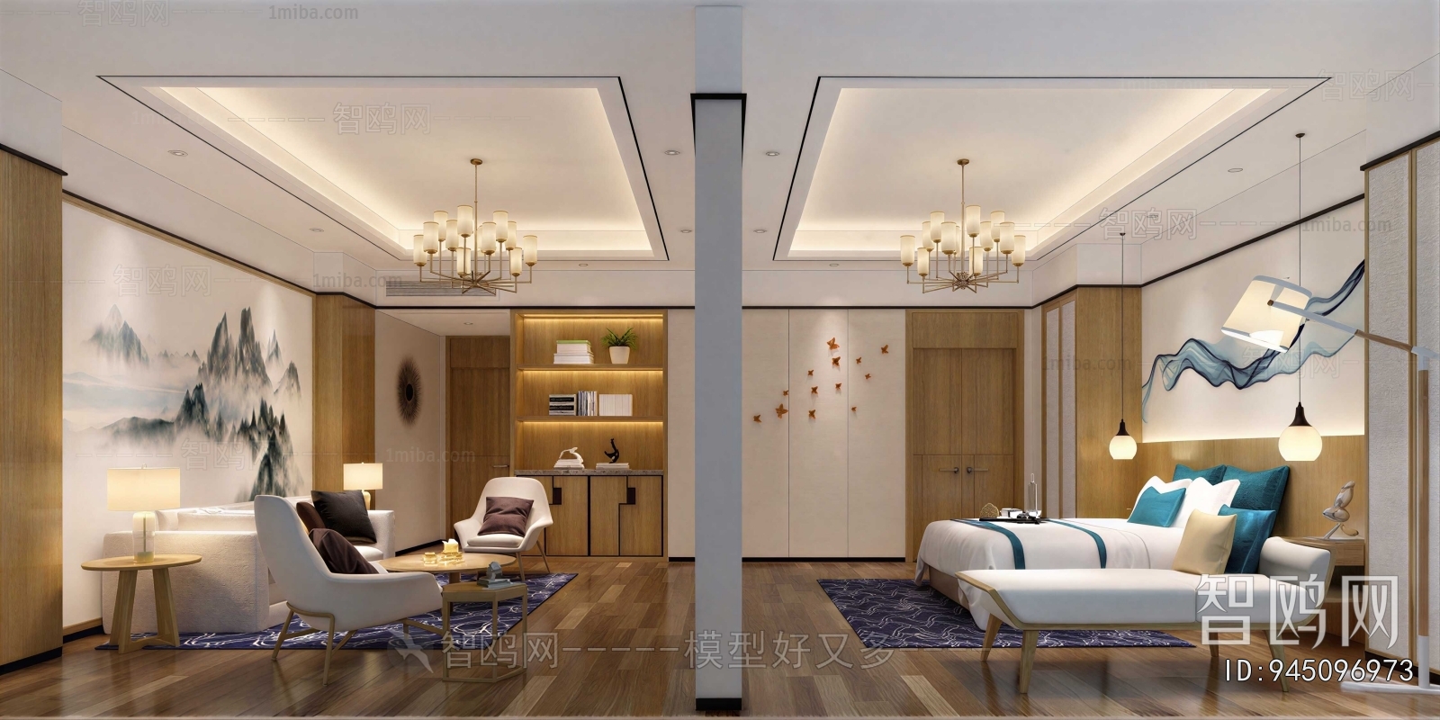 New Chinese Style A Living Room