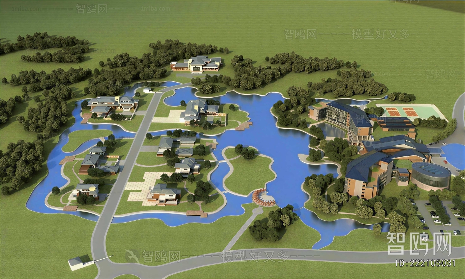 Modern Architectural Bird's-eye View Planning