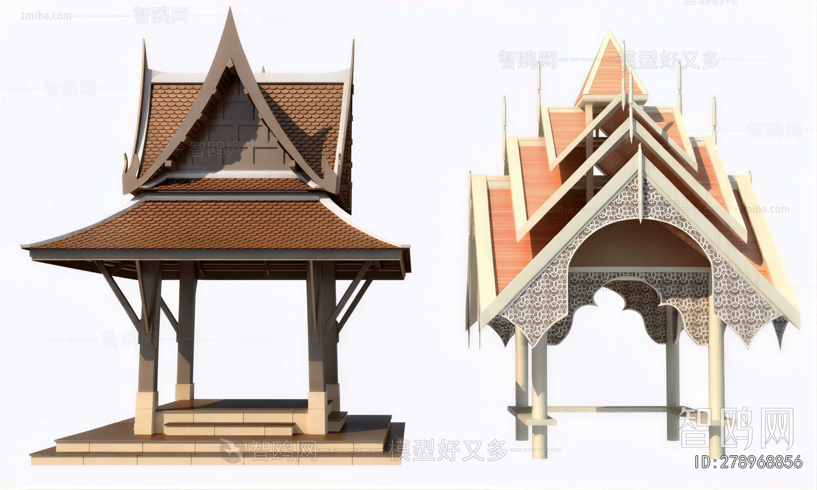 Southeast Asian Style Ancient Architectural Buildings