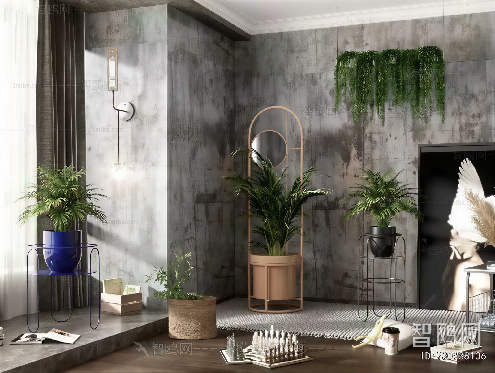 Modern Ground Green Plant Potted Plants