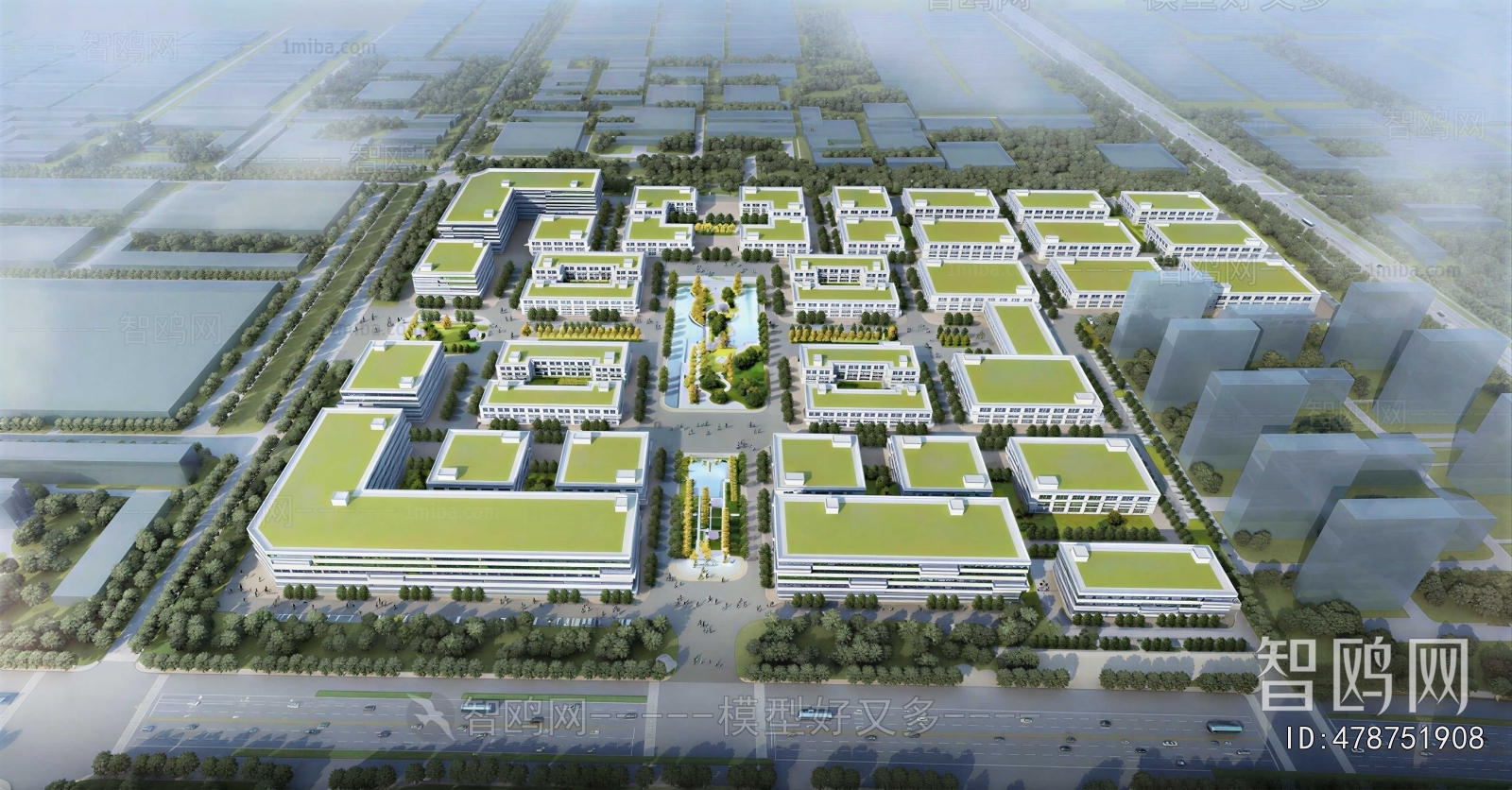 Modern Architectural Bird's-eye View Planning
