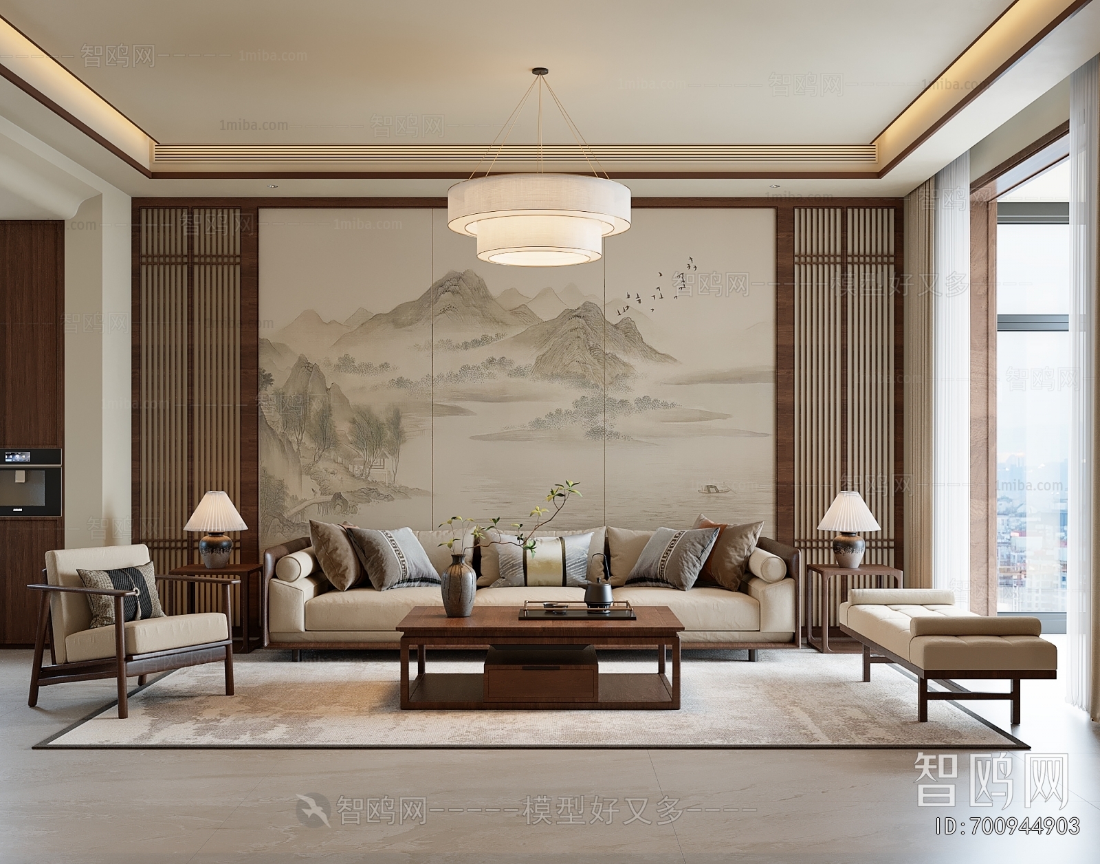 New Chinese Style A Living Room