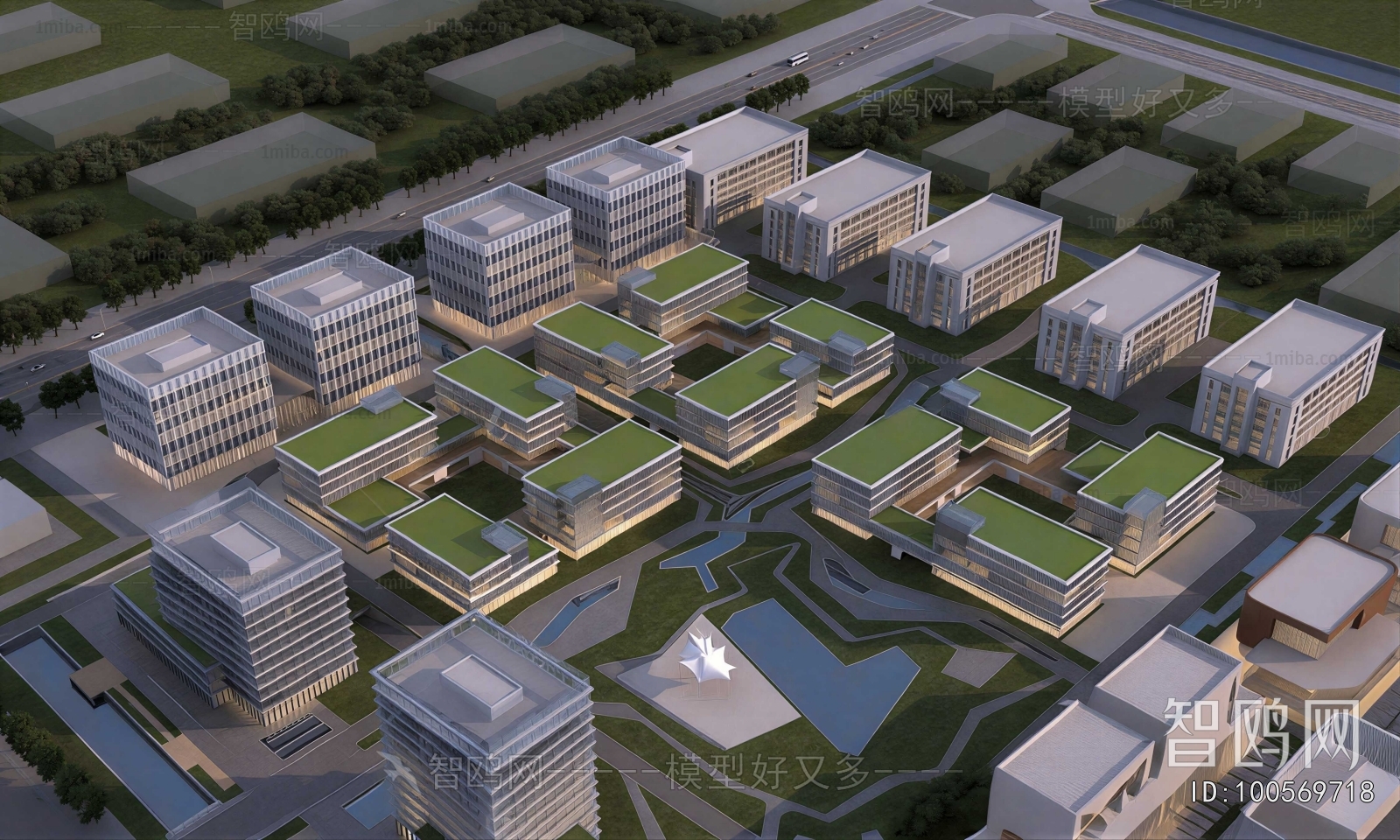 Modern Architectural Bird's-eye View Planning