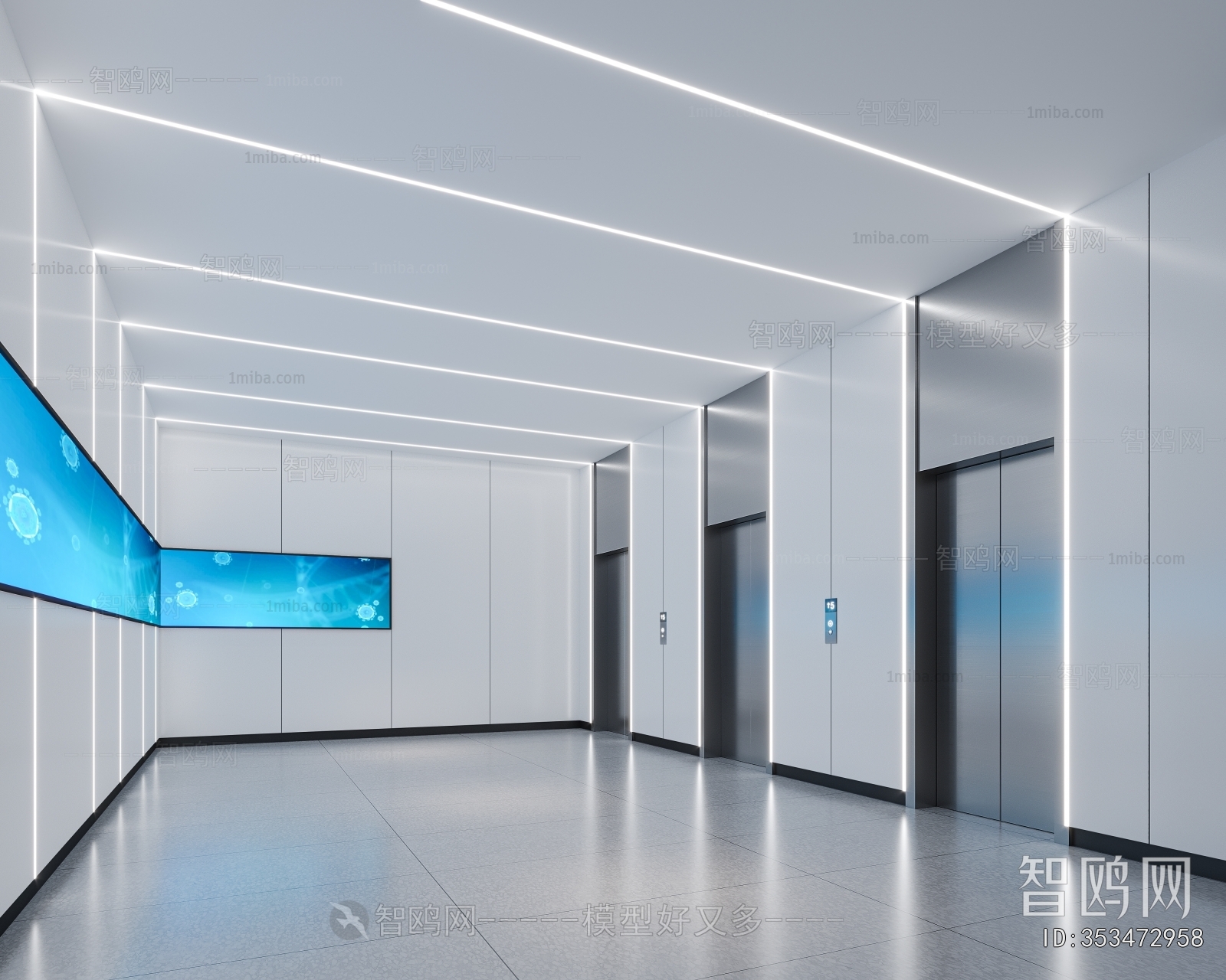 Modern Office Elevator Hall